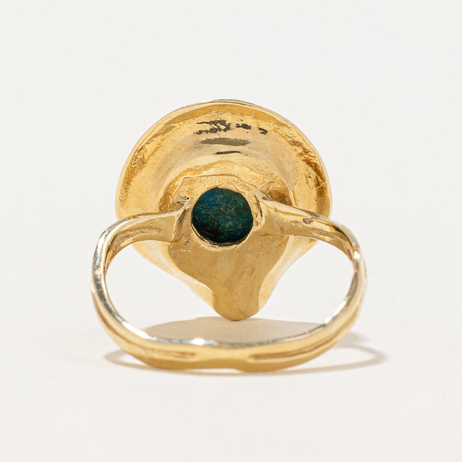 14K Gold Chrysocolla Ring - 2.50 Carat Natural Gemstone Ring - Size 6.5 - Elegant Handmade Jewelry for Women - Perfect for Weddings, Anniversaries & Special Occasions