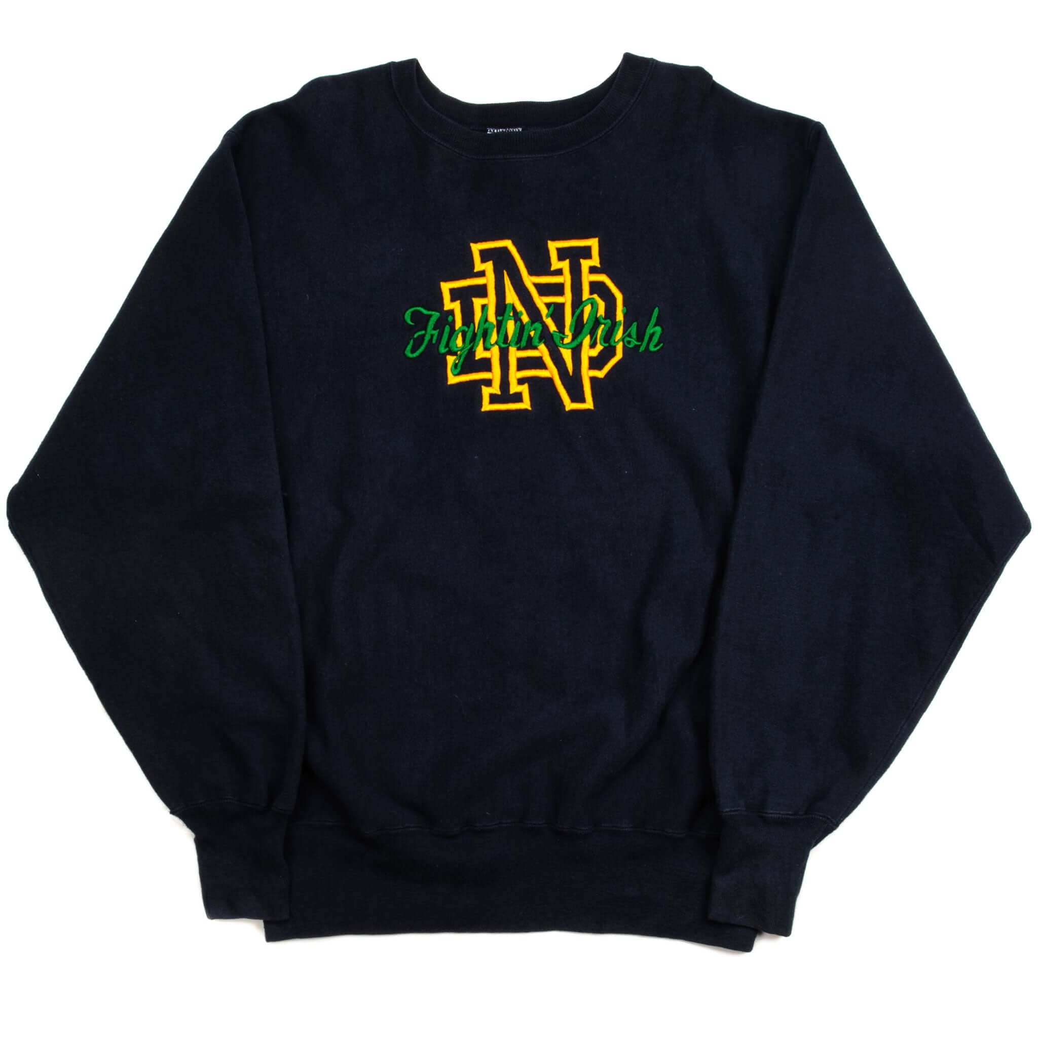 Vintage Champion Reverse Weave Notre Dame Sweatshirt 1990s XL Made in USA - Retro College Apparel for Game Day & Casual Wear
