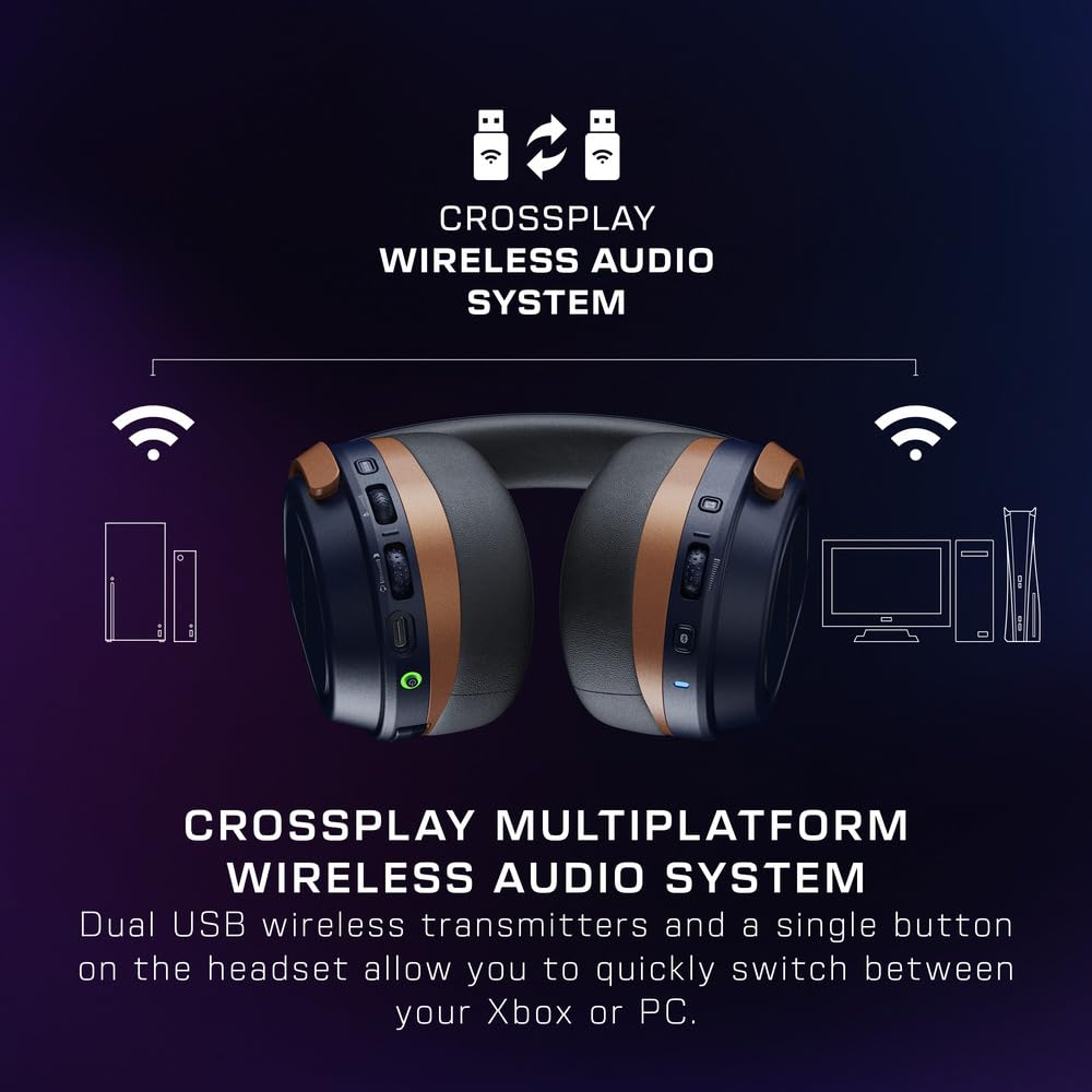 Turtle Beach Stealth 700 Gen 3 Wireless Gaming Headset for Xbox Series X|S, Xbox One, PC, PS5, Mobile – 60mm Speakers, AI Noise-Cancelling Mic, Bluetooth 5.0, 80-Hour Battery – Cobalt Blue – Perfect for Multiplatform Gaming, Streaming & Online Chat