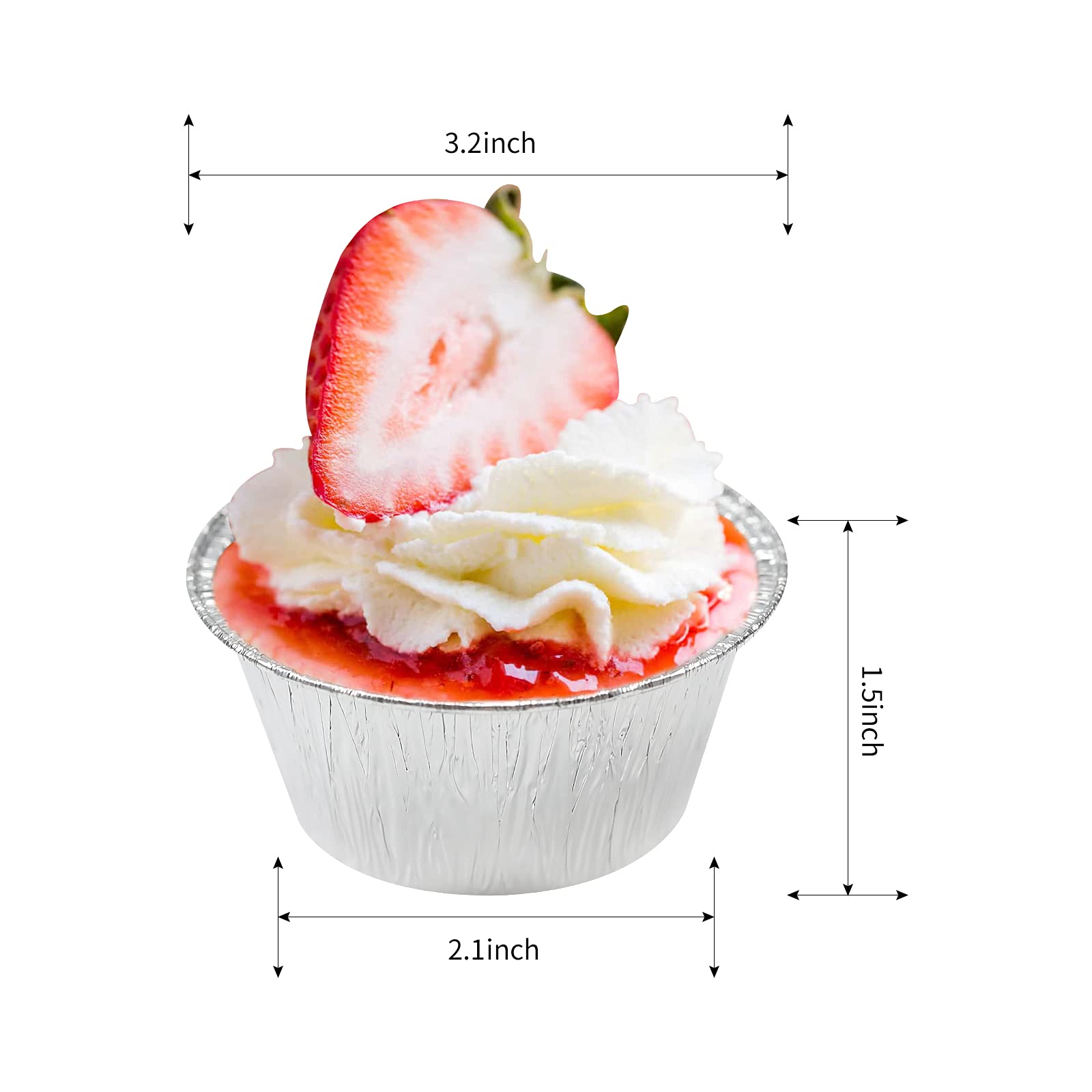 150-Pack 4oz Disposable Aluminum Foil Baking Cups - Silver Muffin Liners & Pudding Cups for Baking, Cooking, Storage & Reheating | Perfect for Cupcakes, Party Snacks & Meal Prep
