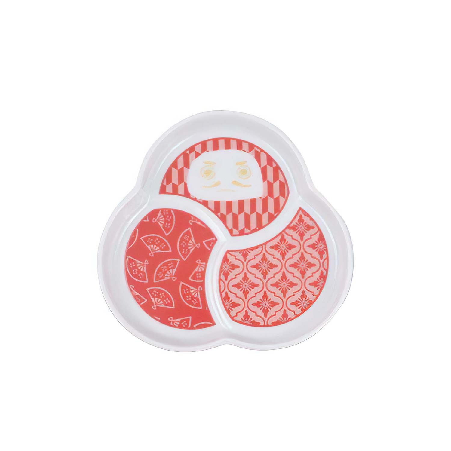 Harekutani Porcelain Daruma Small Plate - Japanese Handcrafted Ceramic Dish for Sushi, Appetizers & Home Decor