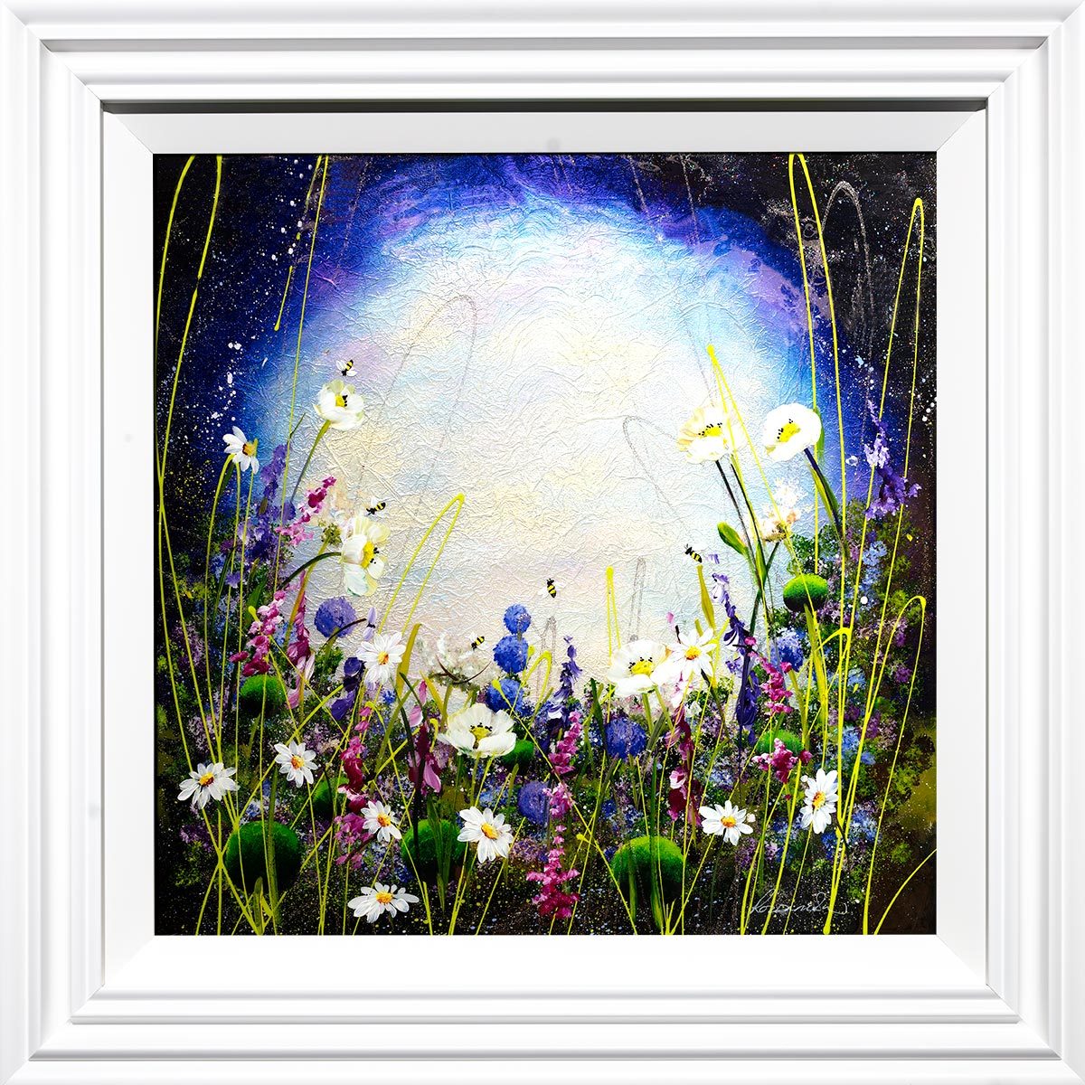 Original Beautiful Meadow Landscape Painting - Handmade Wall Art for Home & Office Decor - Perfect for Living Room, Bedroom, or Gift