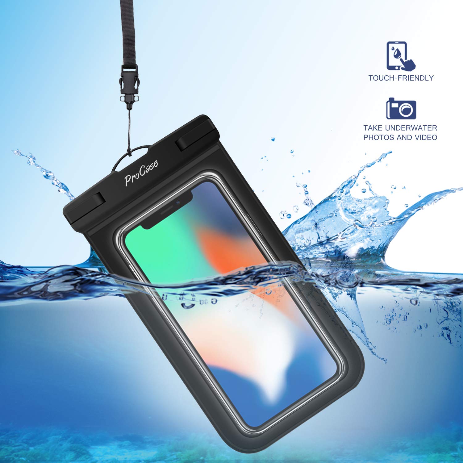 ProCase 4 Pack Waterproof Phone Pouch - Universal Dry Bag for iPhone 16/15/14/13/12/11 Pro/Max/Plus/XS/XR/X/8/7 & Samsung Galaxy S23/S22/S21/Note (Up to 7