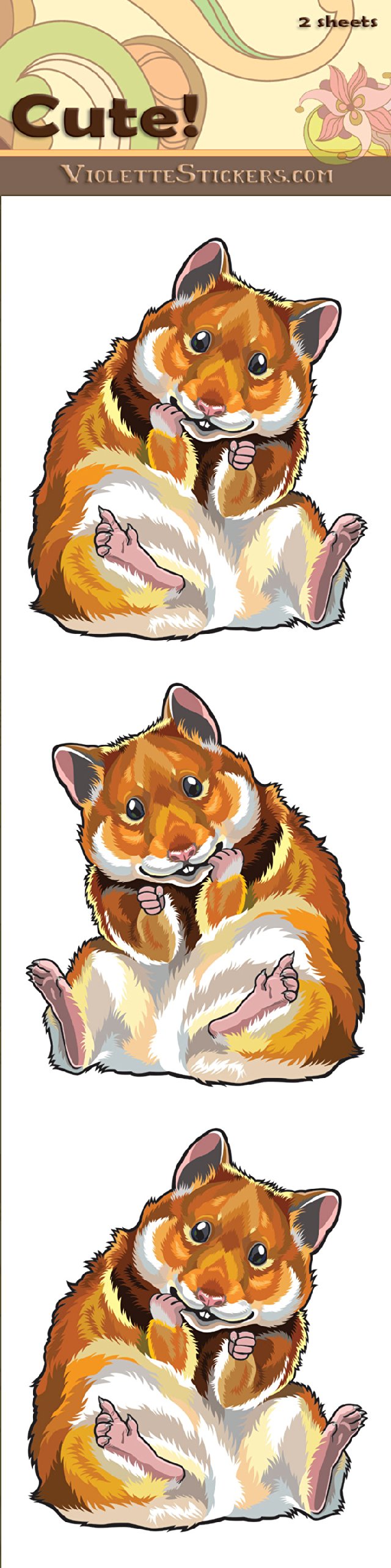 Adorable Hamster Stickers for Scrapbooking, Journals & DIY Crafts - Cute Kawaii Animal Decals for Laptops, Phones & Water Bottles