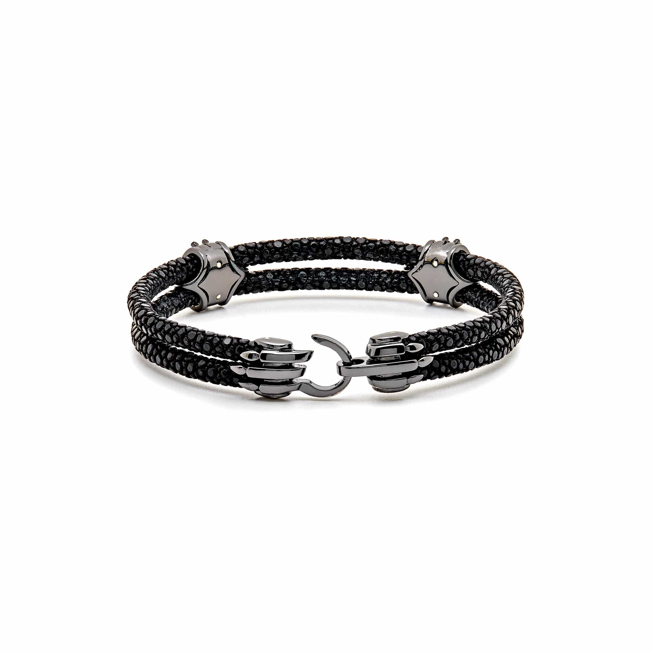 Black Platinum White Diamond Cluster Bracelet for Women - Elegant Tennis Bracelet for Parties, Weddings & Special Occasions