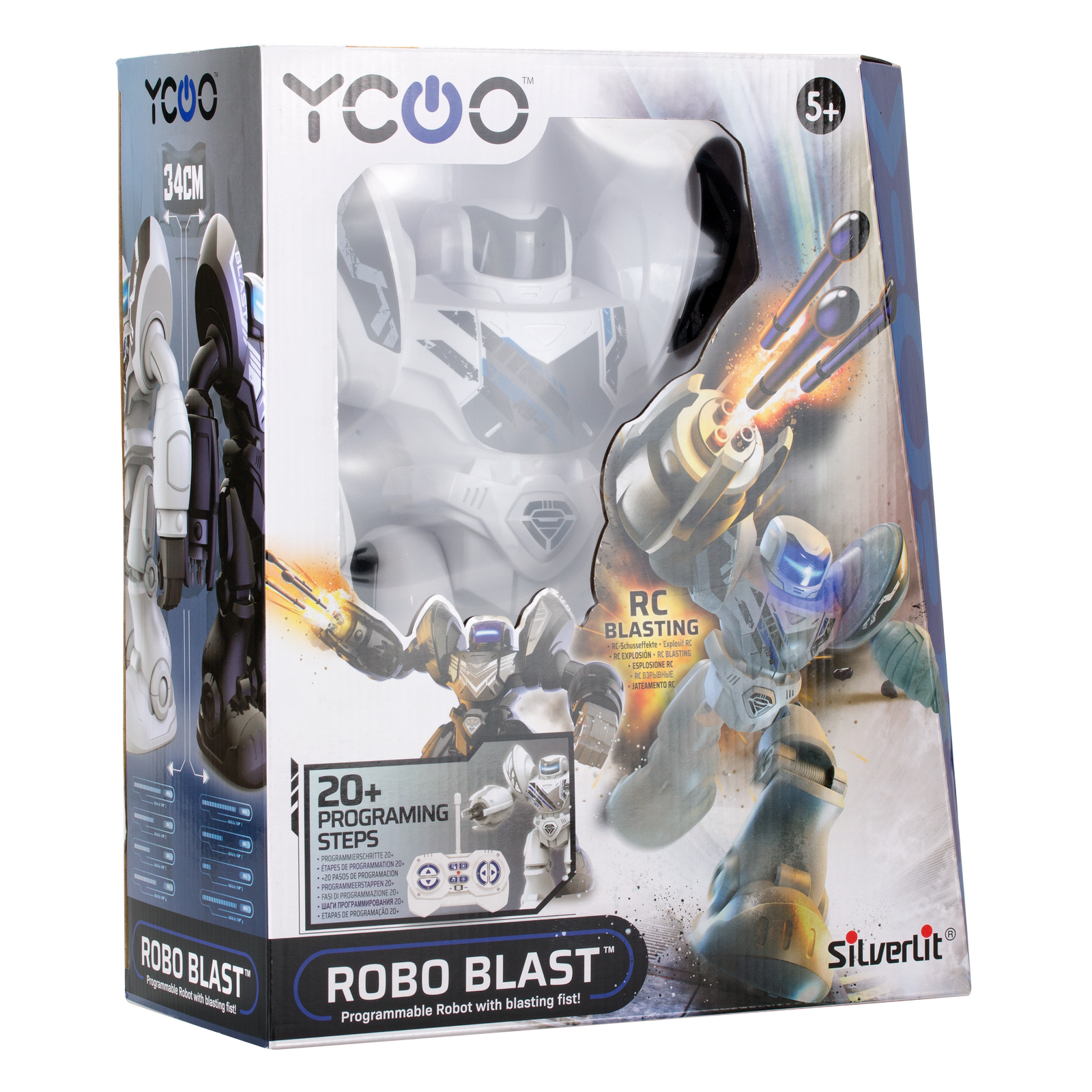 Silverlit YCOO Robo Blast - Interactive Remote Control Robot Toy for Kids with LED Lights & Sound Effects - Perfect for Indoor Play, STEM Learning & Birthday Gifts