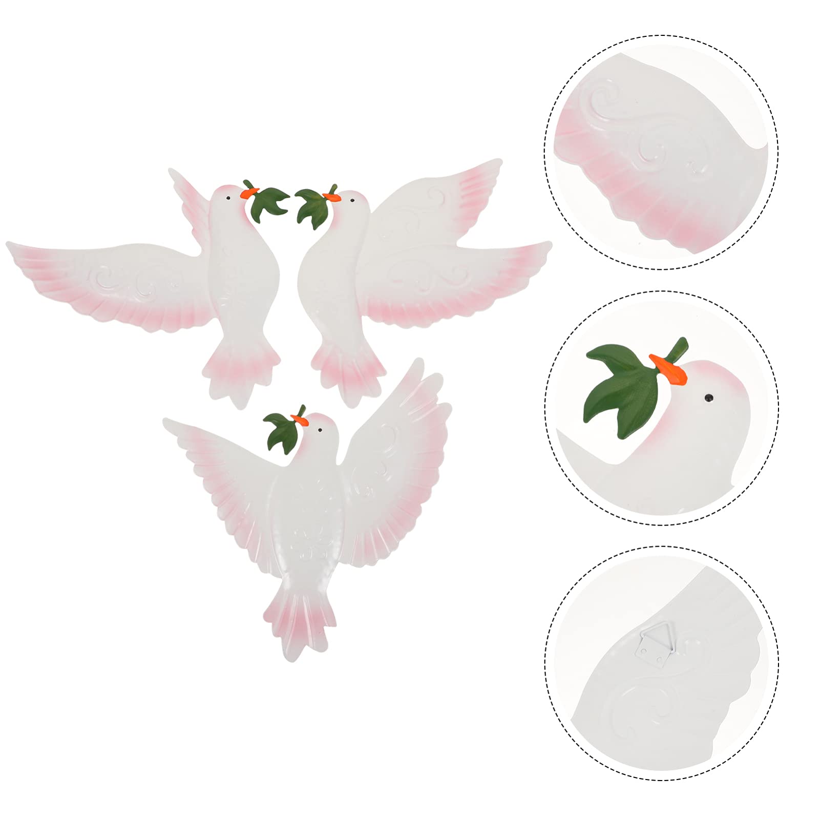 3Pcs Metal Flying Dove Wall Decor - Handcrafted Peace Bird Sculptures for Living Room, Garden & Spiritual Spaces - 3D Wall Art Hanging Decorations for Home & Outdoor