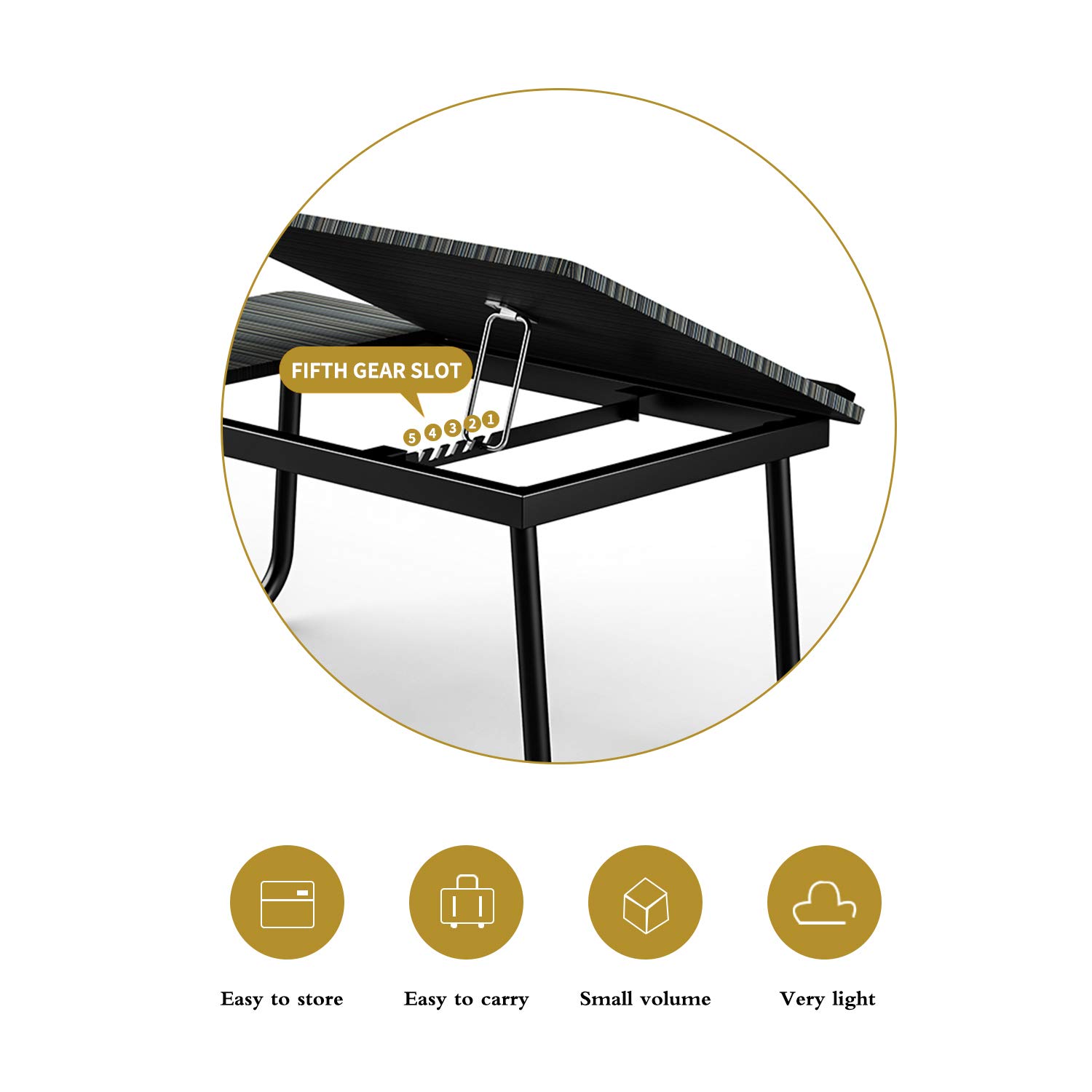 Adjustable Laptop Stand for Bed with Cup Holder - Ergonomic Height Adjustable Computer Desk, Portable & Sturdy Laptop Riser for Home, Office, Dorm, or Travel Use
