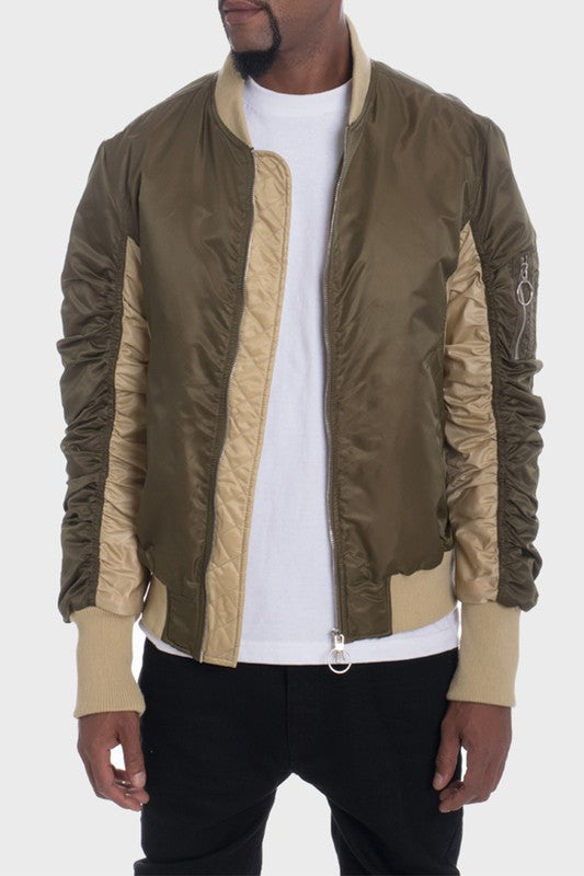 Two-Tone Color Block Bomber Jacket for Men & Women - Stylish Lightweight Windbreaker for Casual Wear, Street Fashion & Outdoor Activities