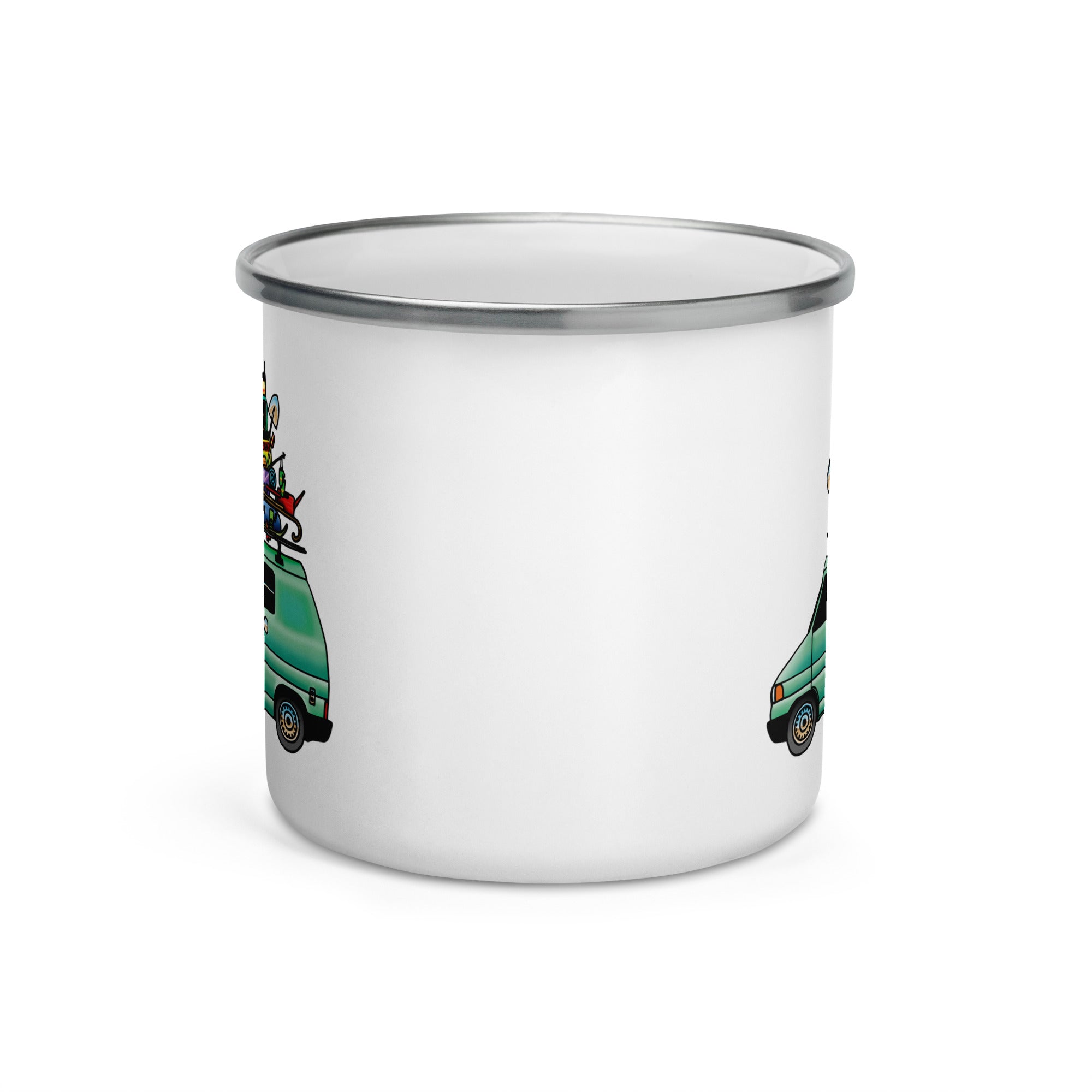 Vintage Style RAD Eurovan Enamel Camping Mug - Durable Coffee Cup for Outdoor Adventures, Travel & Picnics - Perfect for Camping, Hiking and Road Trips