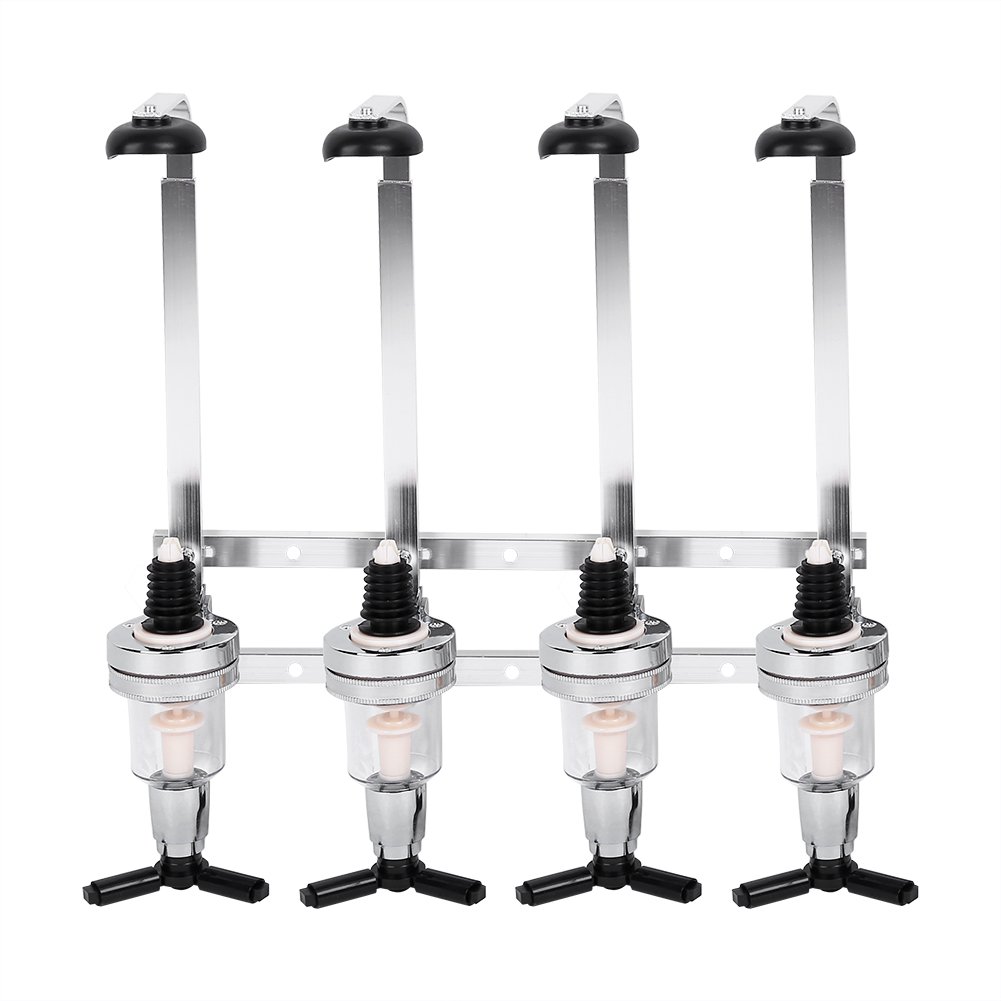DERCLIVE 4-Bottle Wall Mounted Spirits Dispenser Rack - Rotary Bar Accessory for Whiskey, Vodka, Tequila & More - Perfect for Home Bars, Restaurants & Entertainment Spaces