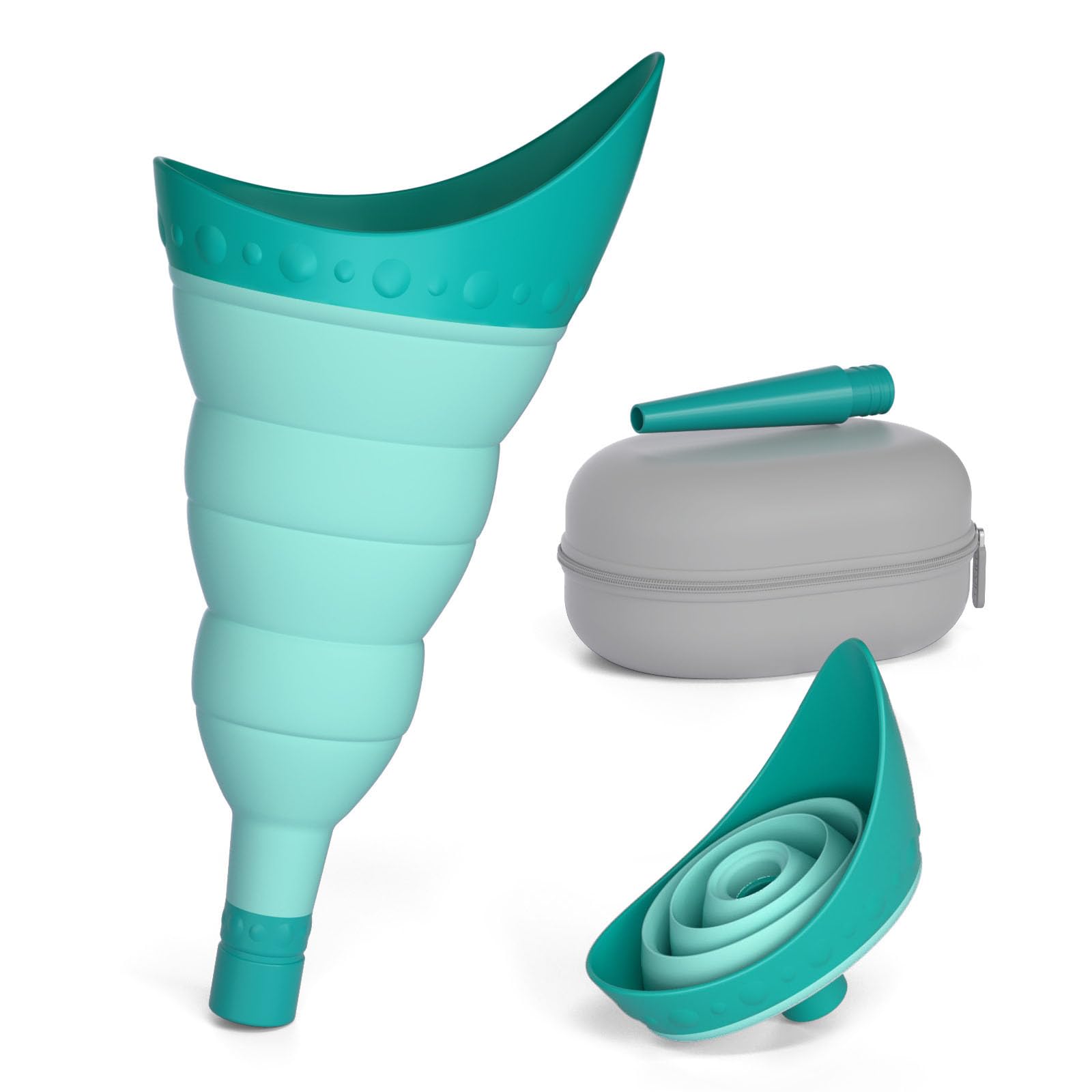 Foldable Female Urinal Device - Portable Pee Funnel for Women Travel, Stand to Pee Cup with Tube Case | Compact & Hygienic Solution for Camping, Hiking, Road Trips & Outdoor Adventures