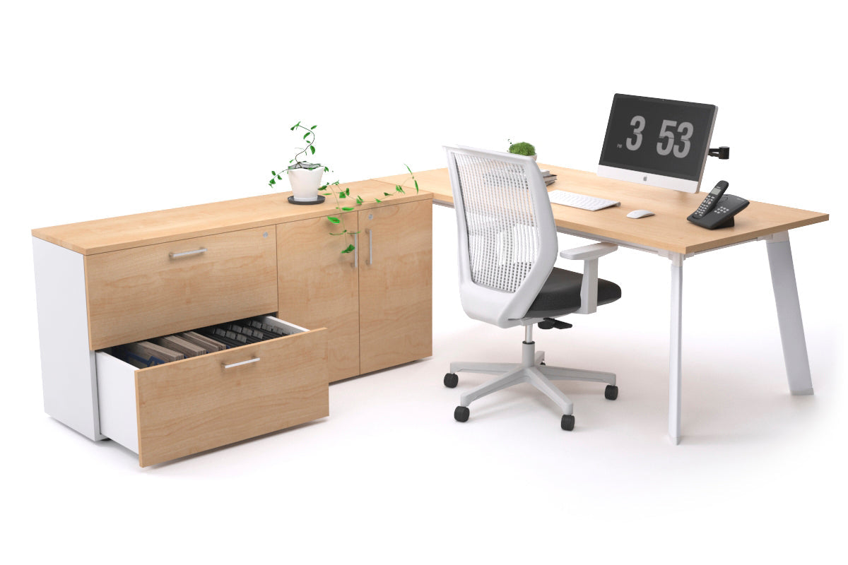 Switch Executive Setting With Uniform Spine White Frame [1600L x 700W] - Premium Office Desk for Modern Workspaces & Home Offices