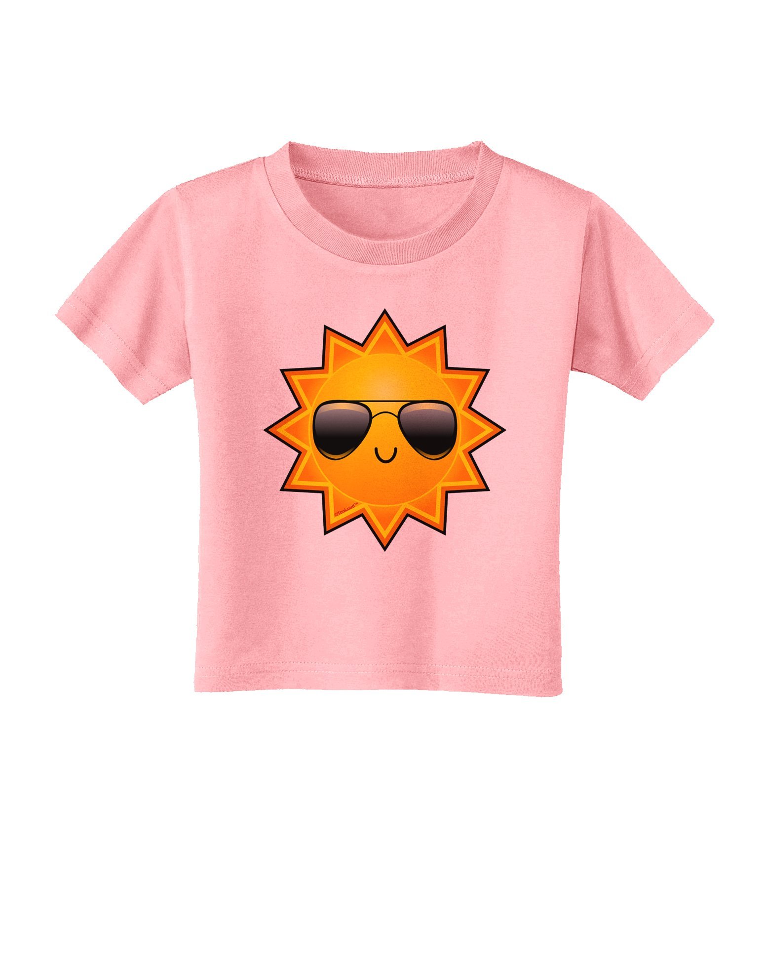 TooLoud Sun with Sunglasses Toddler T-Shirt - Fun Graphic Tee for Boys & Girls - Perfect for Playdates, Beach Outings & Summer Activities