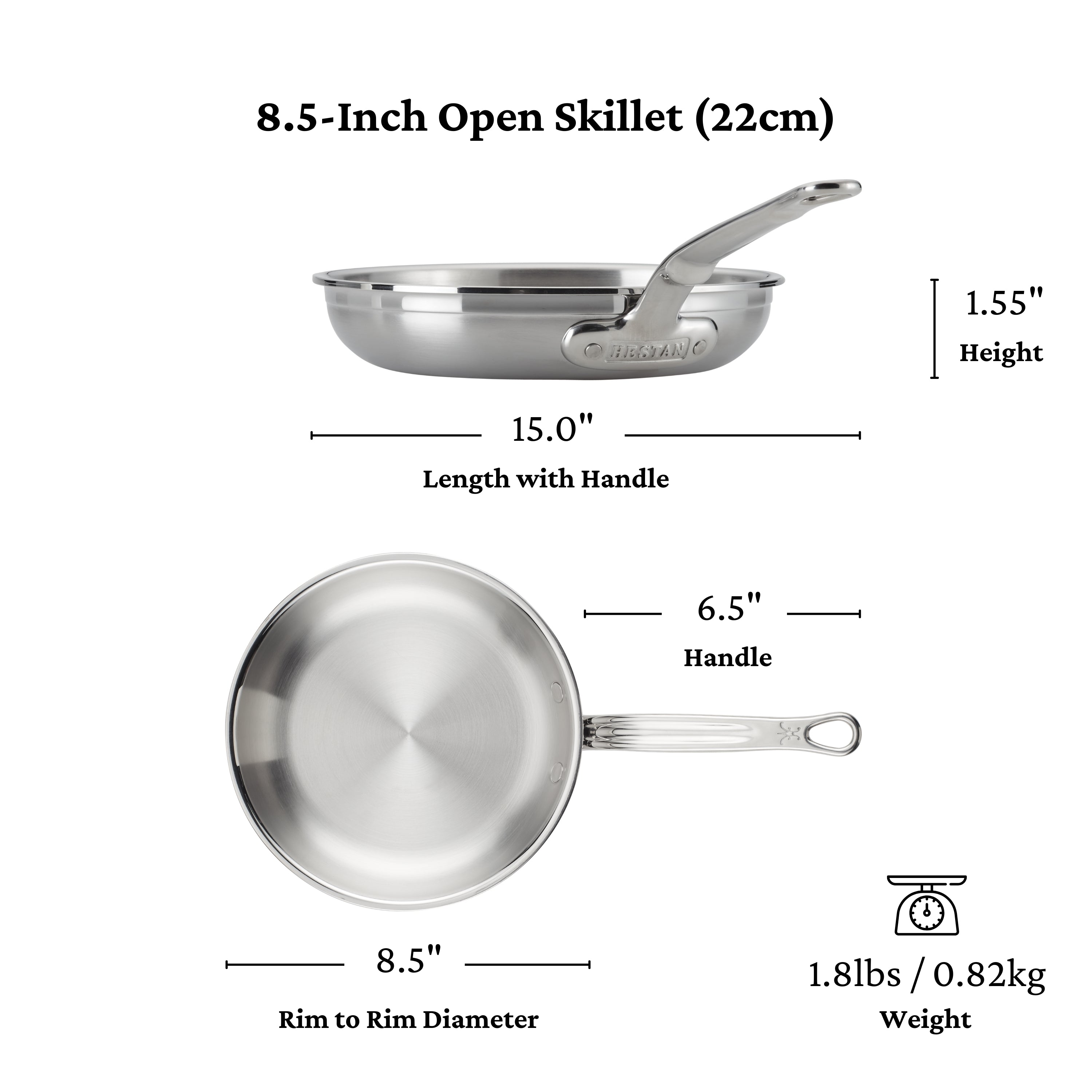 Hestan Probond Open Skillet - Premium Nonstick Frying Pan for Professional Cooking | Perfect for Sautéing, Frying & Omelets | Ideal for Home Chefs & Restaurants
