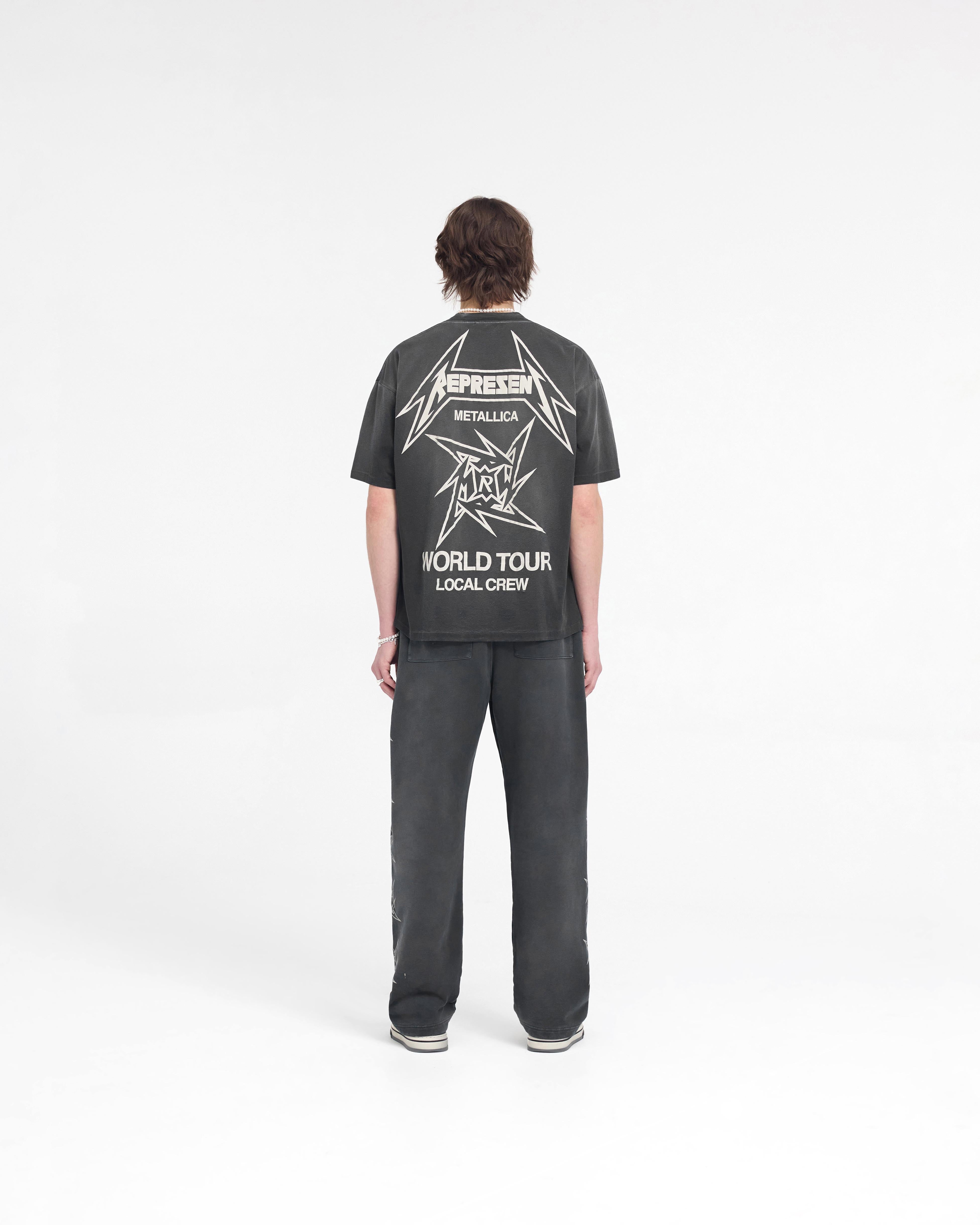 Represent X Metallica Local Crew T-Shirt - Stained Black | Vintage Band Tee for Concerts & Casual Wear