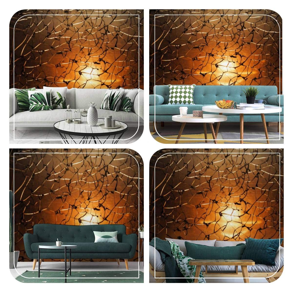 3D Wallpaper - Broken Glass Texture with Backlight Effect | Self-Adhesive Peel & Stick Wall Mural for Bedroom, Living Room, Dorm Decor | Shattered Mirror Background for Walls, Ceiling & Wardrobe | Perfect for Modern Home, Office & Commercial Spaces