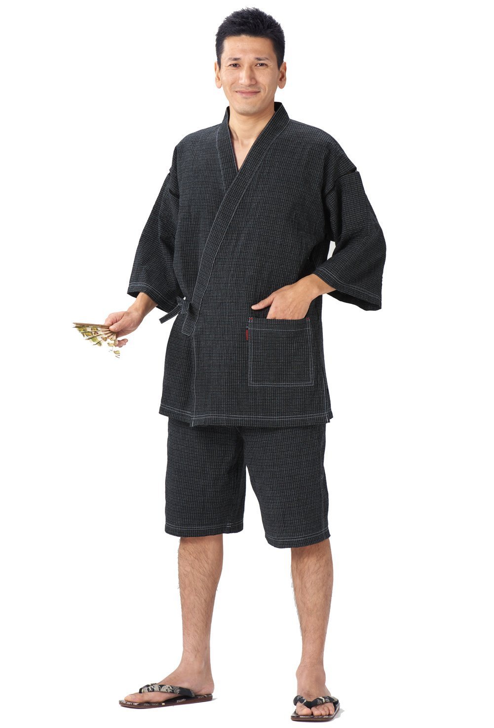 Premium Japanese Jinbei Shrink-Resistant Textile Men's Traditional Clothing - Perfect for Summer Festivals, Loungewear & Cultural Events