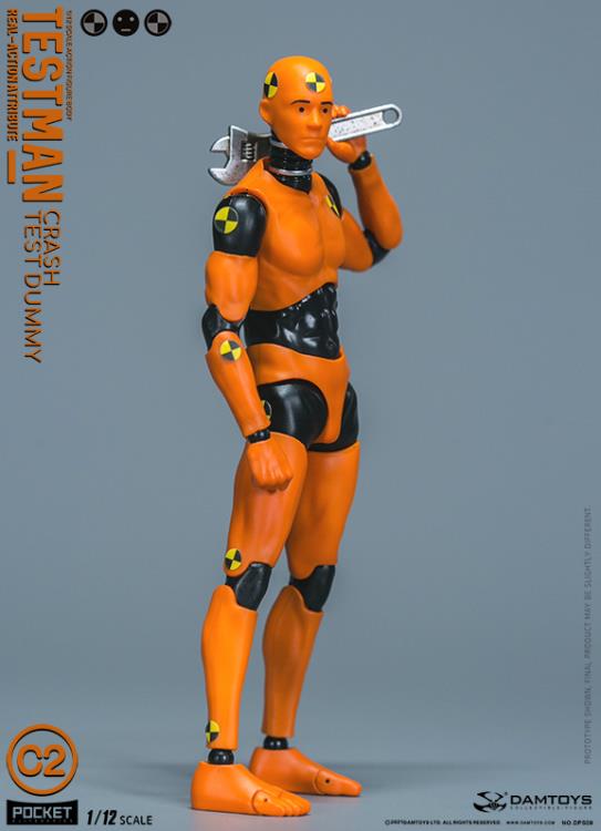 1/12 Scale Crash Test Dummy Action Figure - Highly Articulated Hard Testman Collectible Model by Damtoys | Perfect for Toy Photography, Diorama Displays & STEM Education Scenes