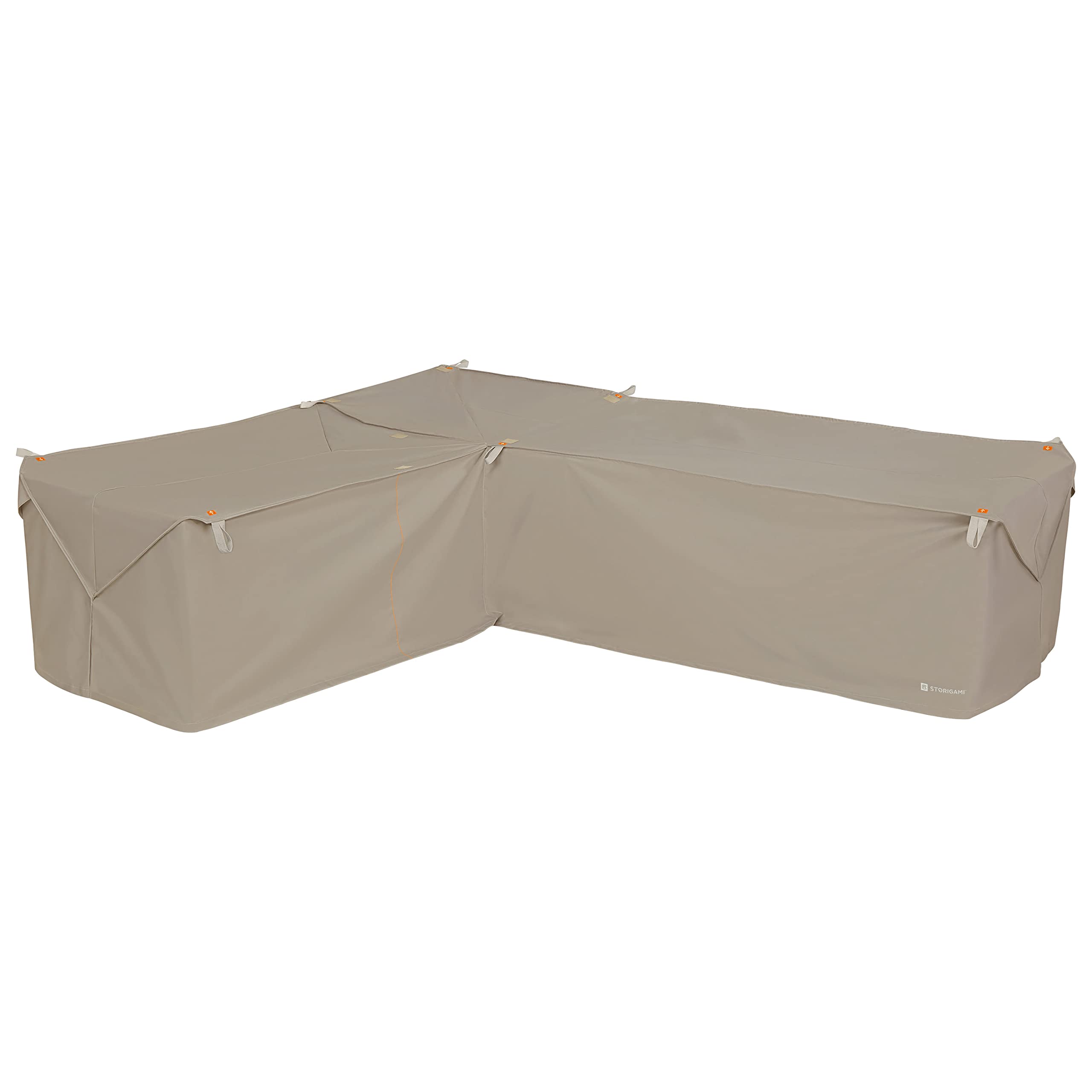Storigami Water-Resistant 104-Inch Left-Facing Patio Sectional Cover - Goat Tan | Heavy-Duty Outdoor Furniture Protector for Sofa, Loveseat & Lounge Sets | All-Weather Protection from Rain, Sun & Debris