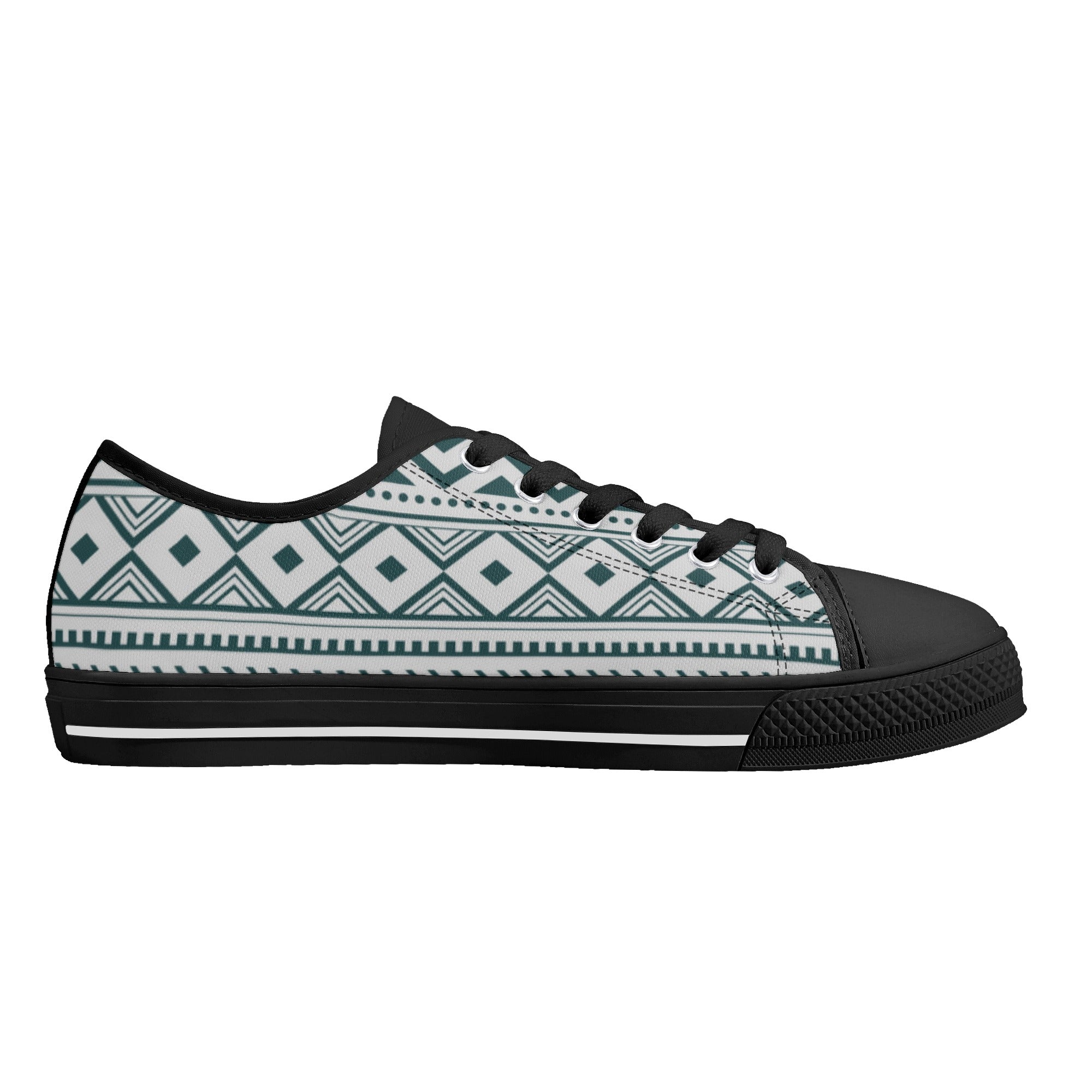 Women's Low Top Canvas Sneakers - Silverado Southwestern Print Slip-On Shoes for Casual Wear & Outdoor Activities