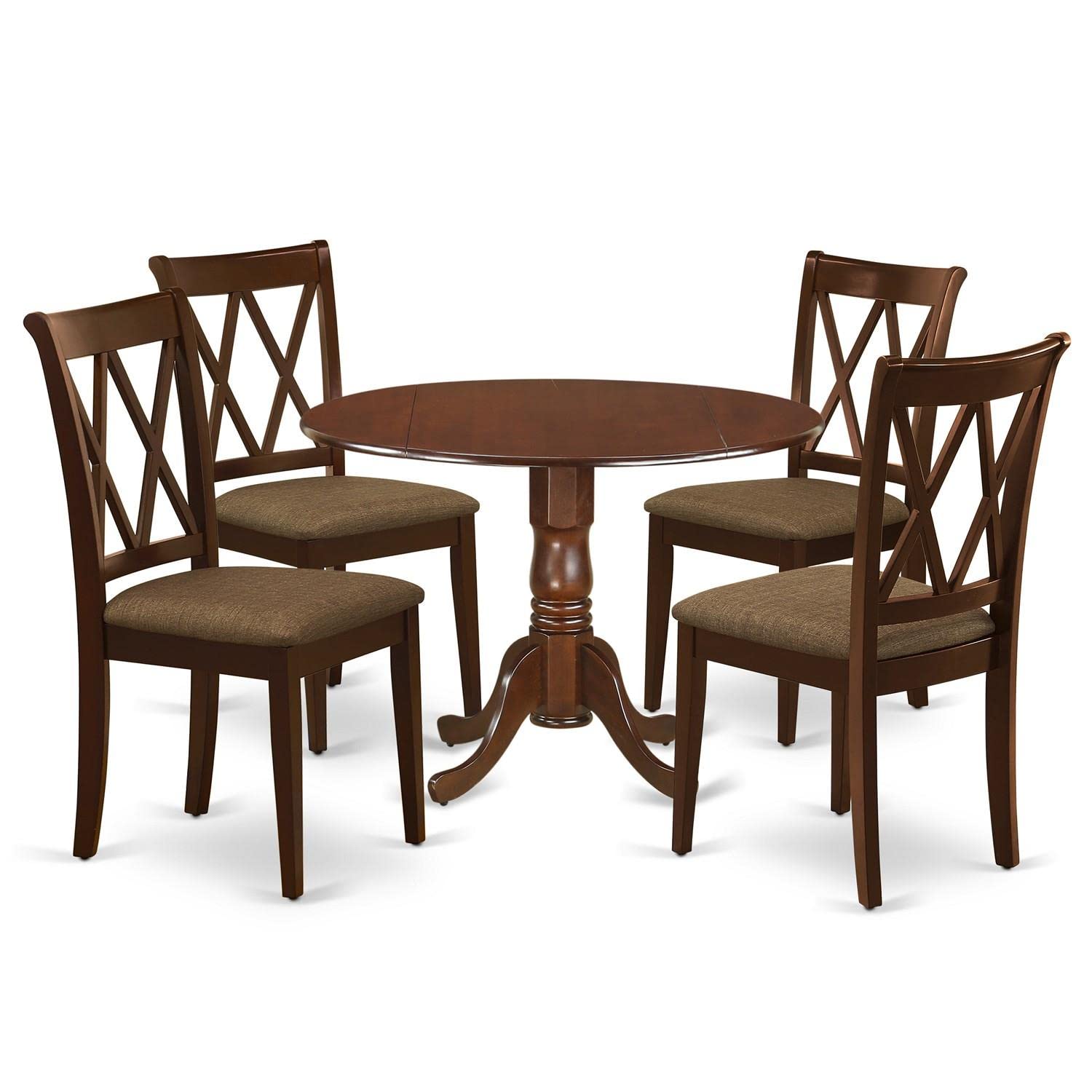 East West Furniture DLCL5-MAH-C 5-Piece Modern Mahogany Dining Set - 42