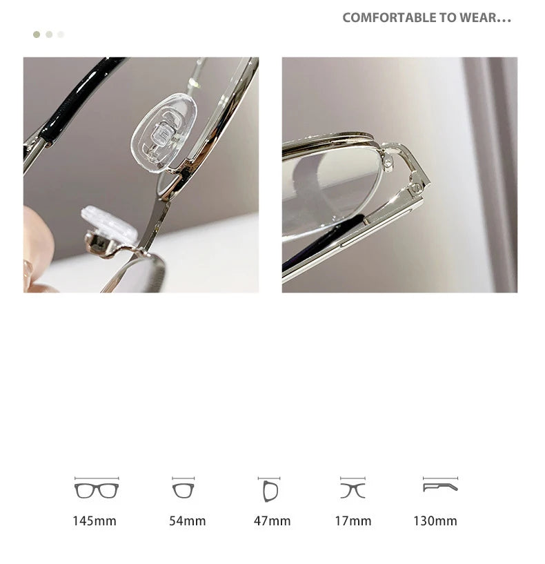 CCspace Women's Full Rim Oval Alloy Reading Glasses R57482 - Lightweight & Stylish for Reading, Working, and Computer Use