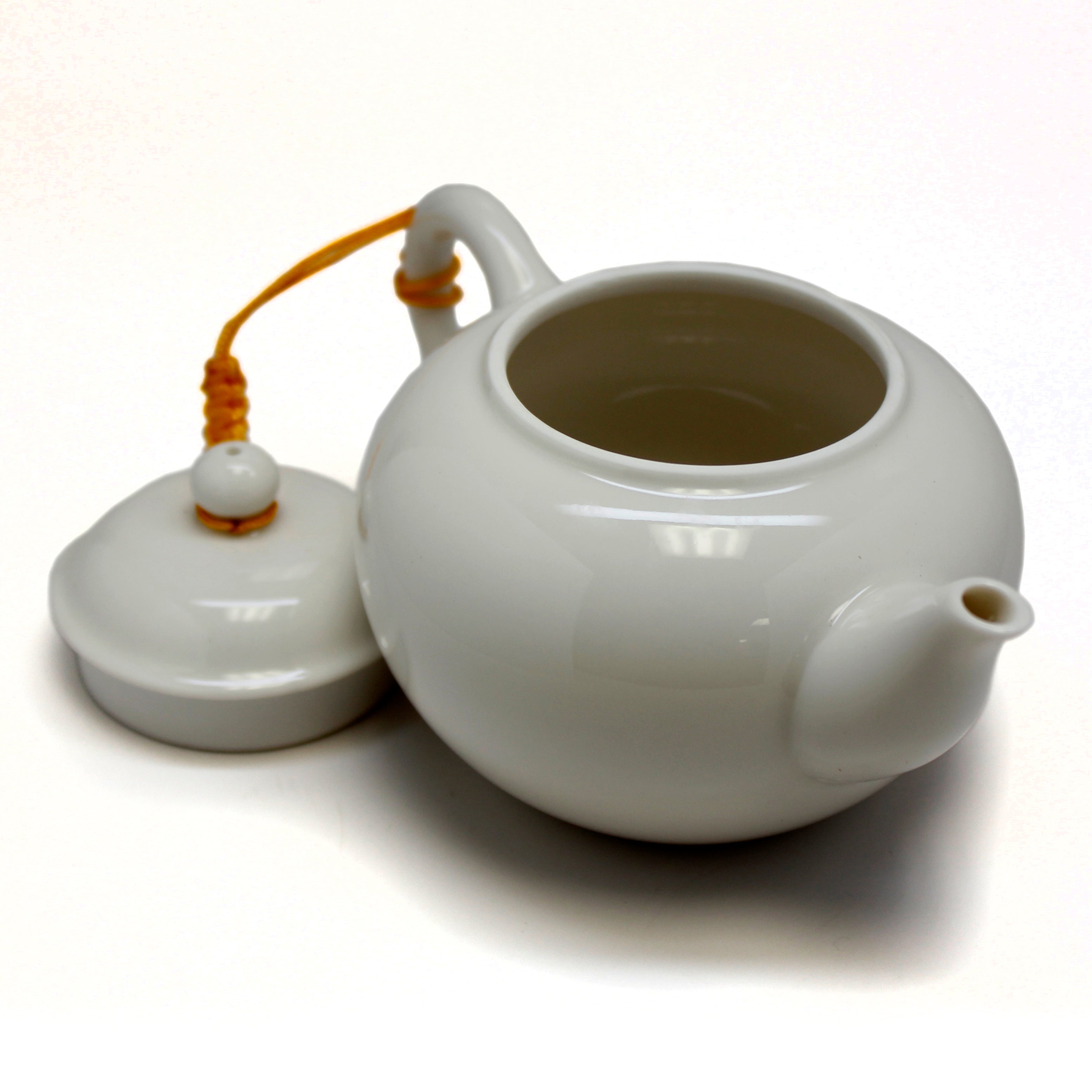 Premium White Porcelain Teapot - 7.5 oz Capacity - Elegant Ceramic Tea Pot for Loose Leaf or Herbal Tea - Perfect for Home, Office, or Gift Giving