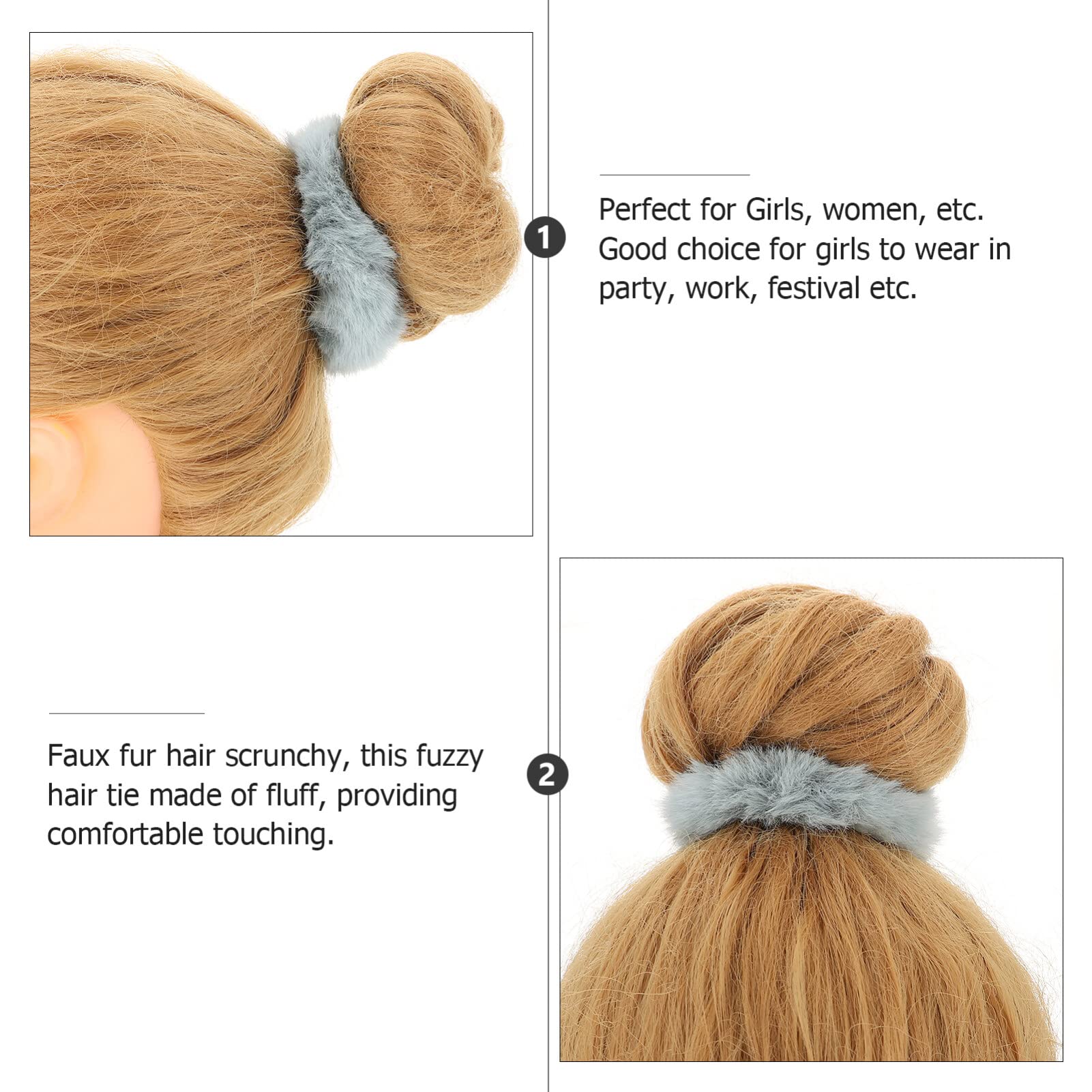 LALAFINA 2-Pack Soft Plush Headbands for Women - Stretchy Fuzzy Hair Bands, Fashionable Scrunchies & Exercise Headwraps - Perfect for Workouts, Yoga, Running and Everyday Styling