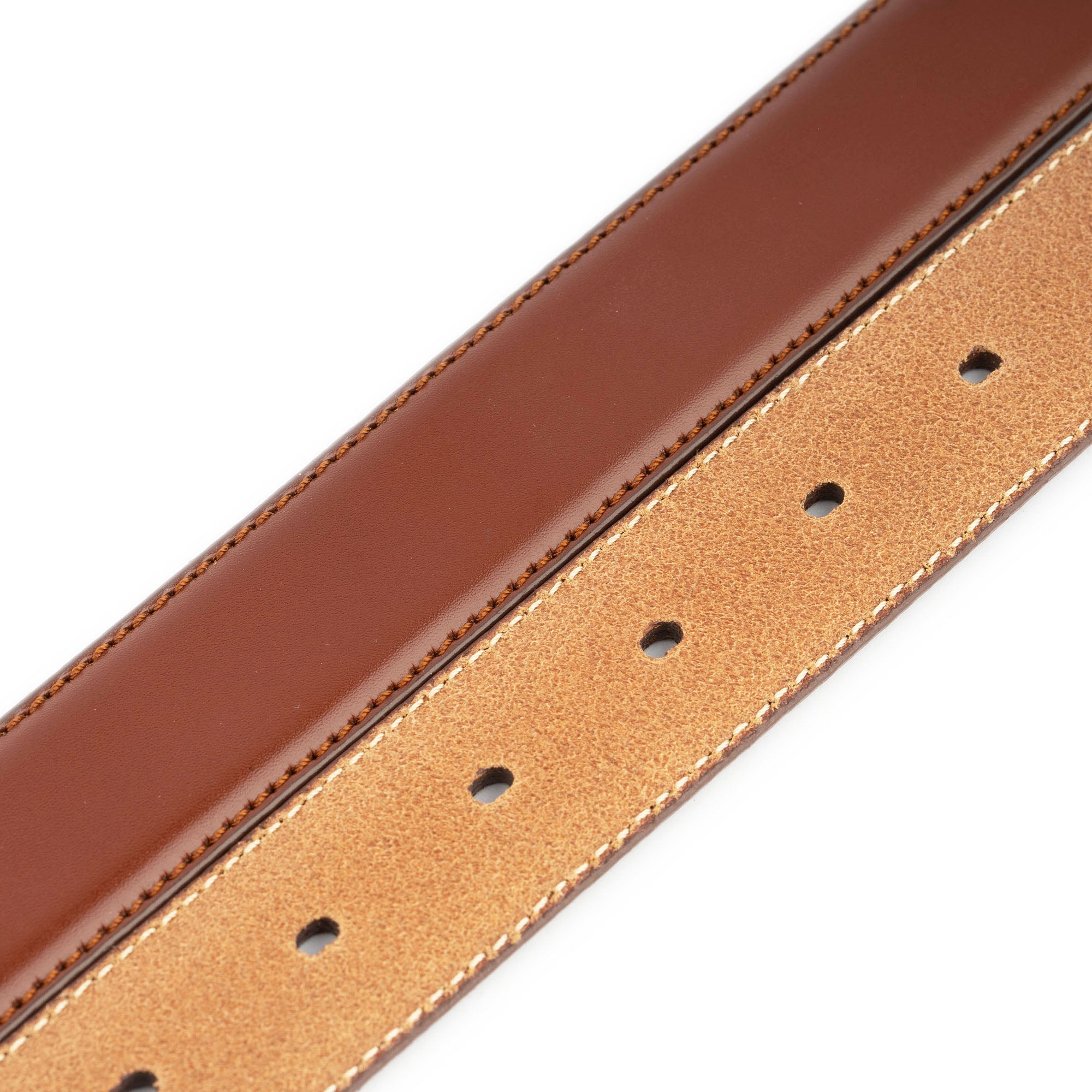 Men's Genuine Leather Belt Straps Without Buckle - Medium Brown Replacement Band Compatible with Montblanc Buckles | Perfect for Business, Casual & Formal Attire