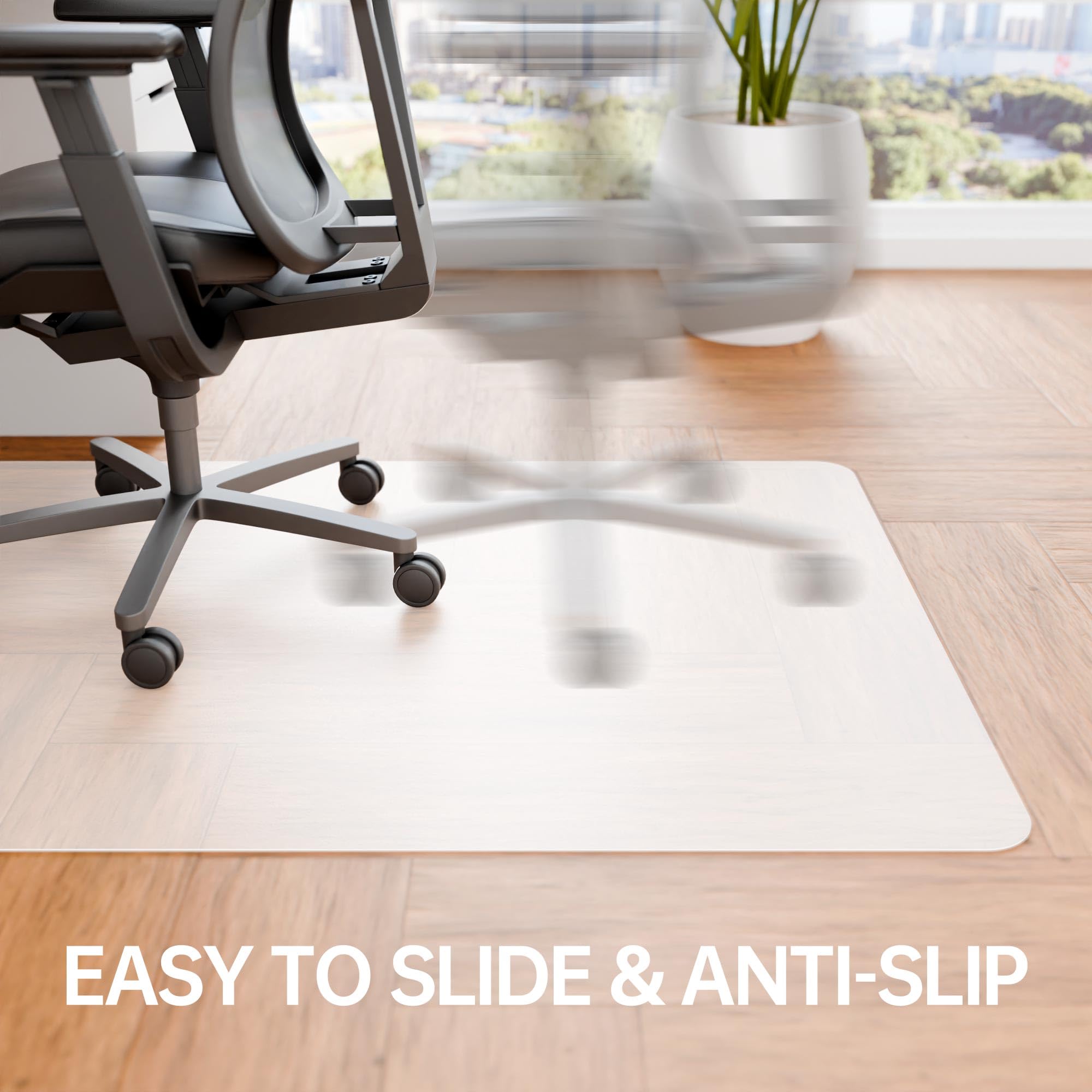 Premium Clear Office Chair Mat for Hardwood Floors - 48