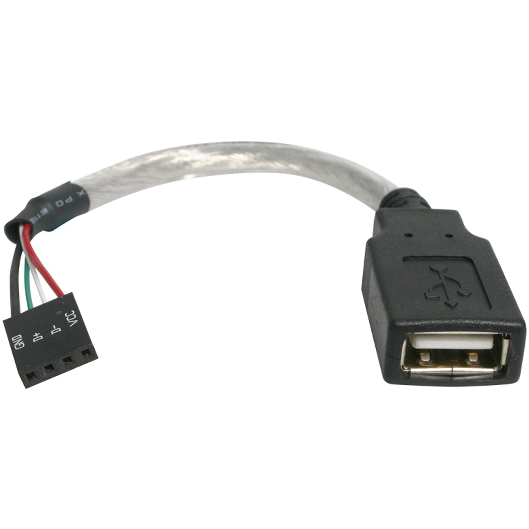 StarTech.com 6-Inch USB 2.0 A Female to 4-Pin Motherboard Header Adapter Cable - USB 2.0 Female to 4-Pin Female Motherboard Connector - Perfect for PC Builds, Case Mods & Internal USB Port Expansion