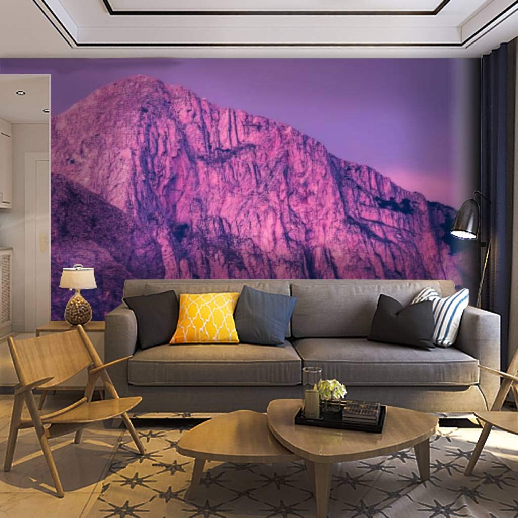 Beautiful Mystic Mountains Sunset Landscape Wall Mural - Self Adhesive Removable Peel & Stick Wallpaper for Living Room Decor | Perfect for Home, Office & Bedroom Wall Art