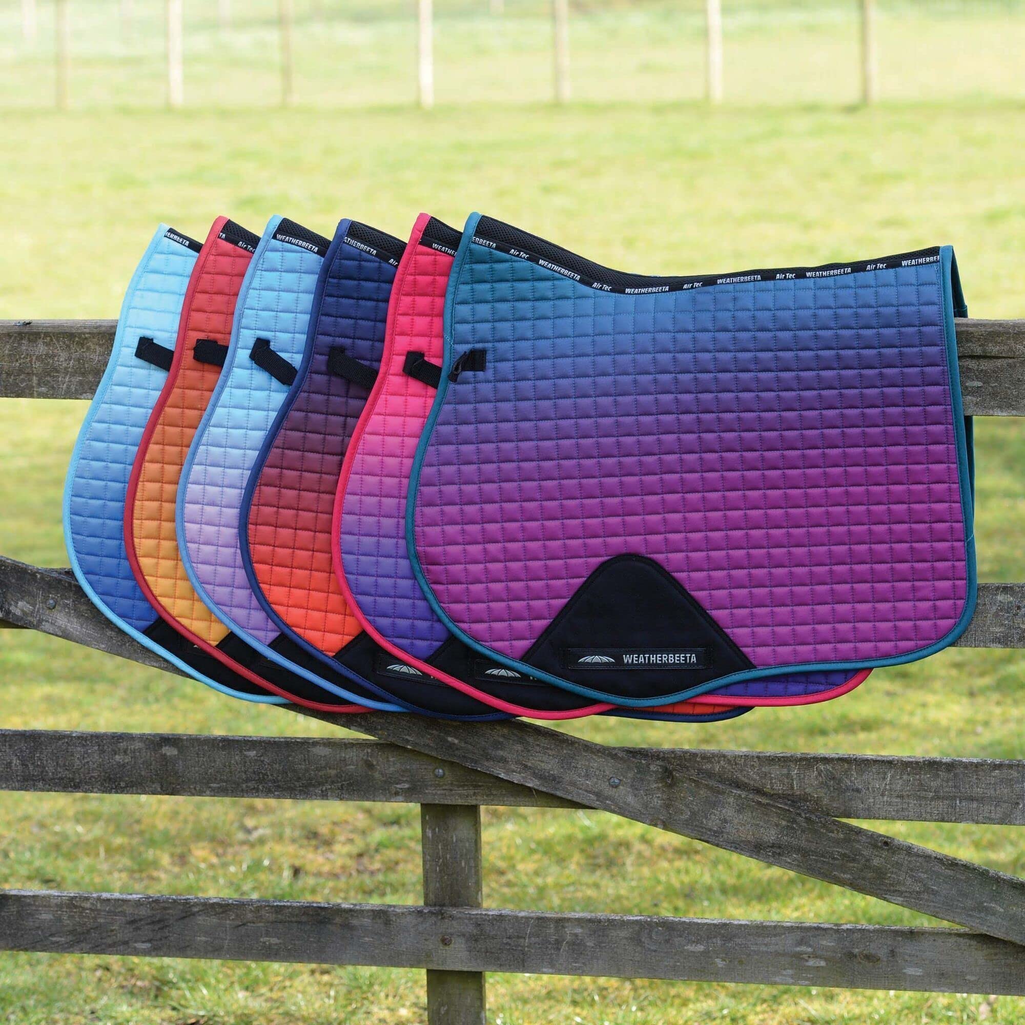 Weatherbeeta Prime Ombre All Purpose Saddle Pad - Sunflower Field Design - Pony Size - Breathable & Comfortable for Equestrian Riding & Training