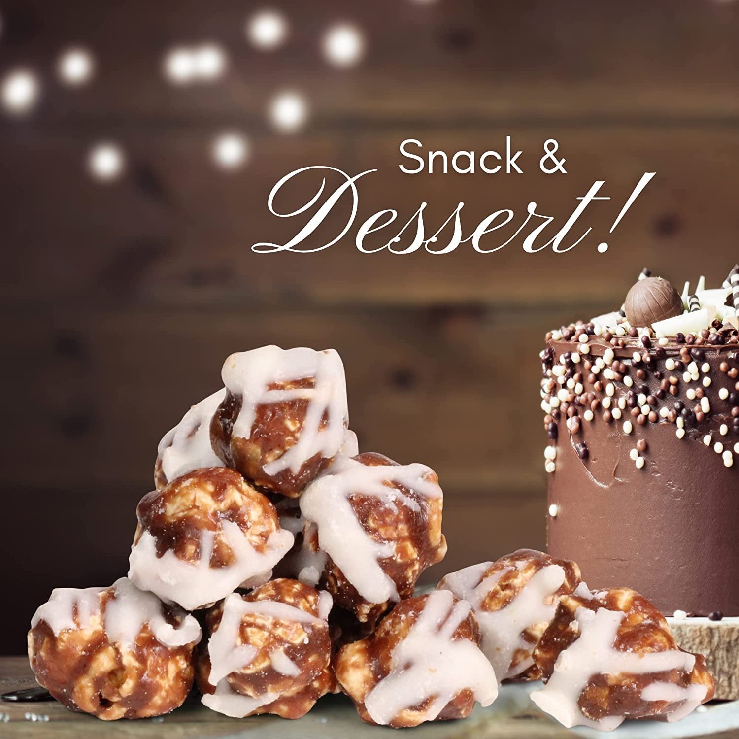 Gourmet Chocolate Swirl Popcorn - 16 Oz (1 Lb) Jumbo Size - Sweet & Crunchy Snack for Parties, Movie Nights & Gifts