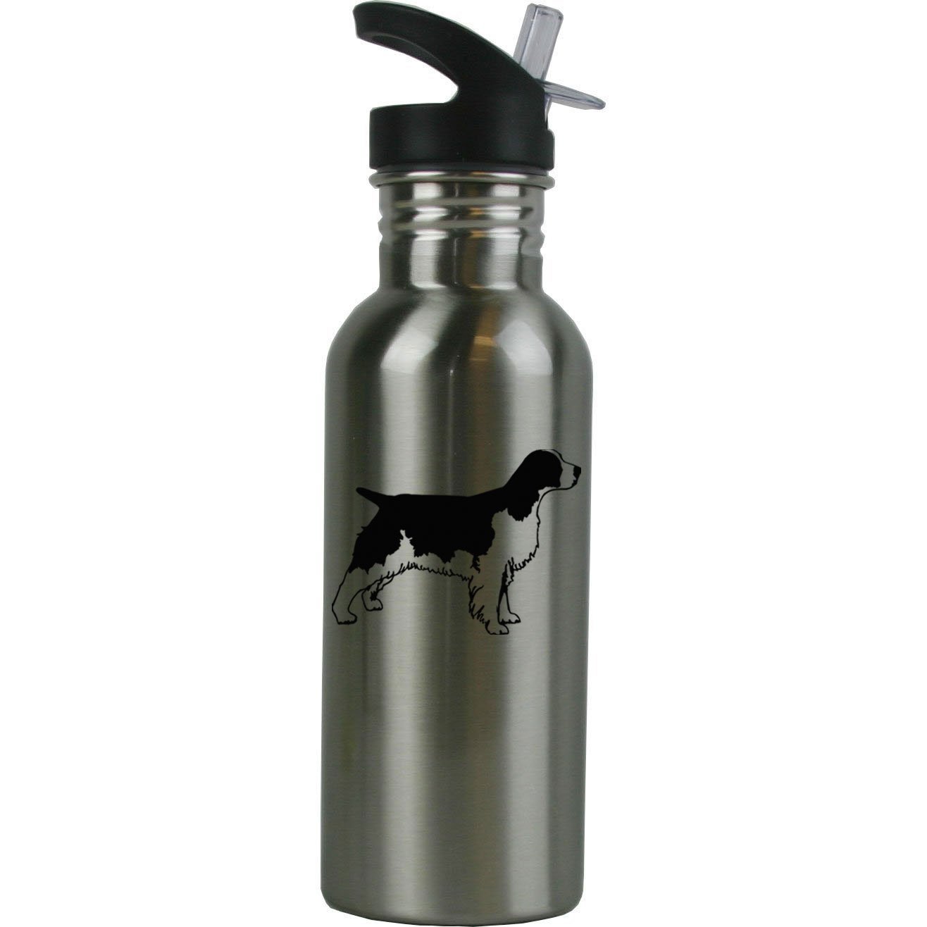 Personalized Custom English Springer Spaniel Stainless Steel Water Bottle with Straw - 20oz Insulated Sports Bottle - Leakproof & BPA-Free - Perfect for Hiking, Gym & Outdoor Activities