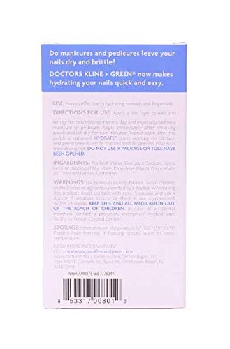 Drs. Kline + Green Hydrate Damaged Nail Treatment 1.69 oz - Repair & Strengthen Brittle Nails for Healthy, Beautiful Hands - Perfect for Salon & Home Nail Care