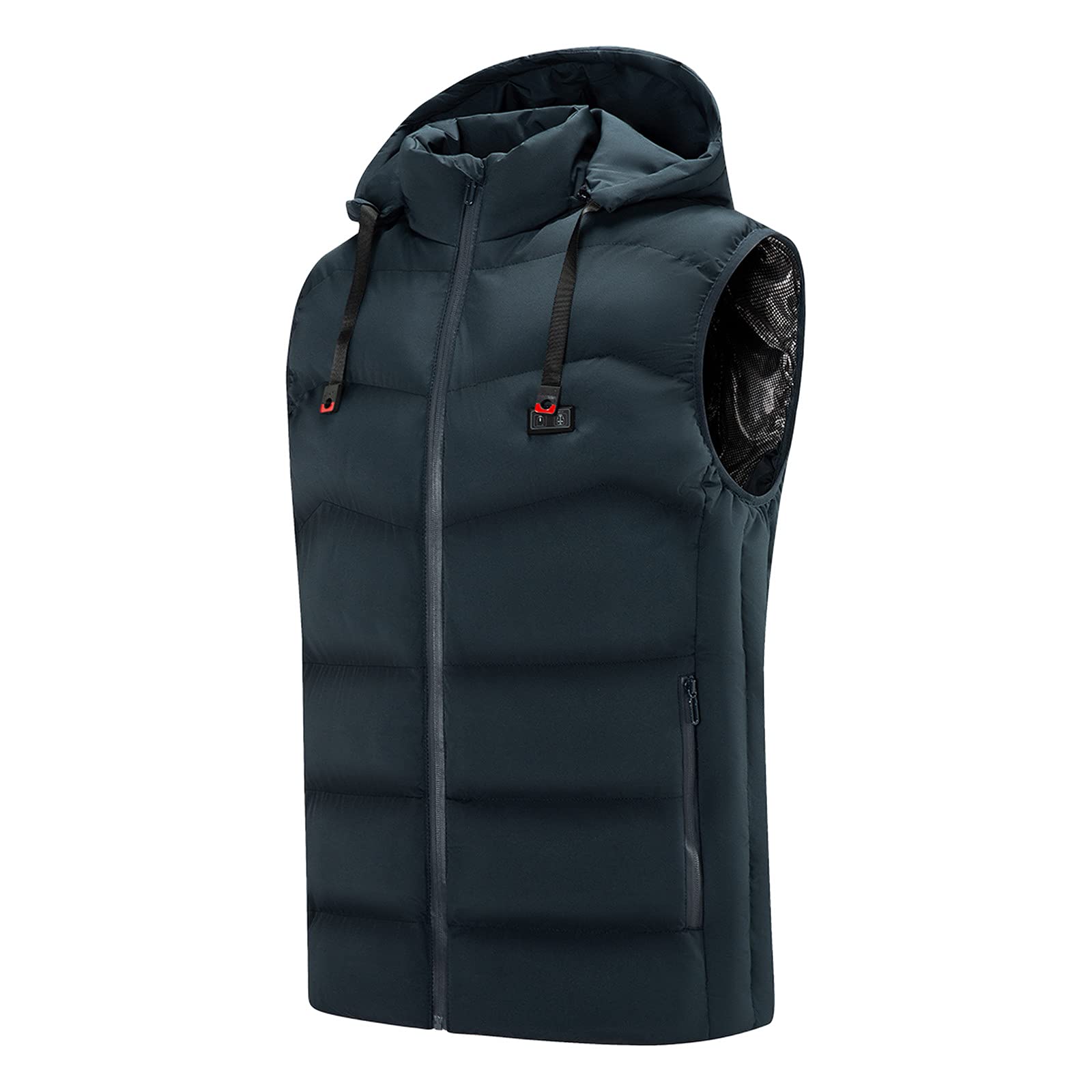 Men's 3X Winter Jacket - Thick Warm Padded Coat with Cotton Lining & Heated Technology - Solid Color Down Vest with Pockets - Perfect for Outdoor Activities, Hiking & Cold Weather Wear