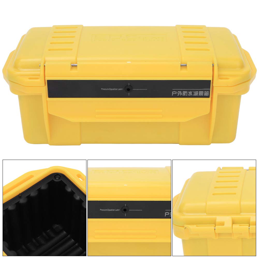 Shockproof Waterproof Hard Plastic Dry Storage Box - Outdoor Survival Sealed Container with Buffer Cushion, Pressure-Resistant Case for Camping, Hiking & Emergency Preparedness (Yellow)