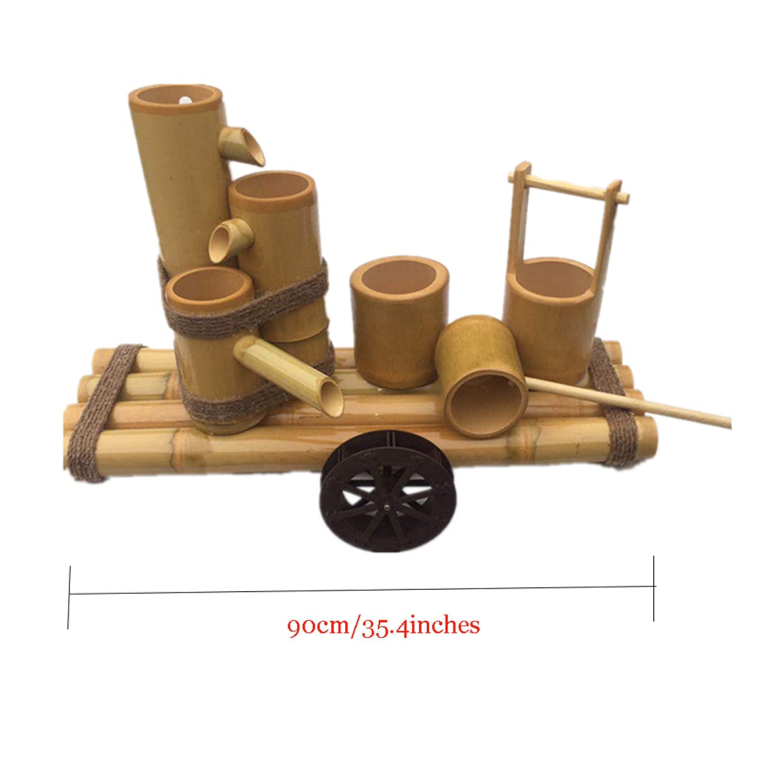 Premium Bamboo Bird Bath Fountain with Pump - Elegant Garden Water Feature for Backyard & Outdoor Decor | Attracts Birds & Enhances Landscape Beauty