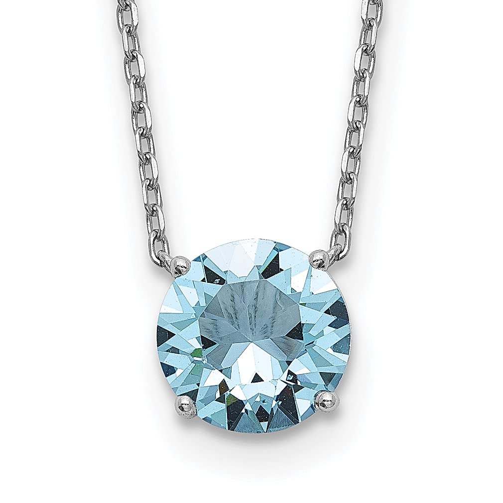 925 Sterling Silver Blue Swarovski Crystal Necklace - 16.5 Inch Chain with 2 Extensions & Pendant Charm | Elegant Fine Jewelry Gift for Women | Perfect for Weddings, Anniversaries & Special Occasions