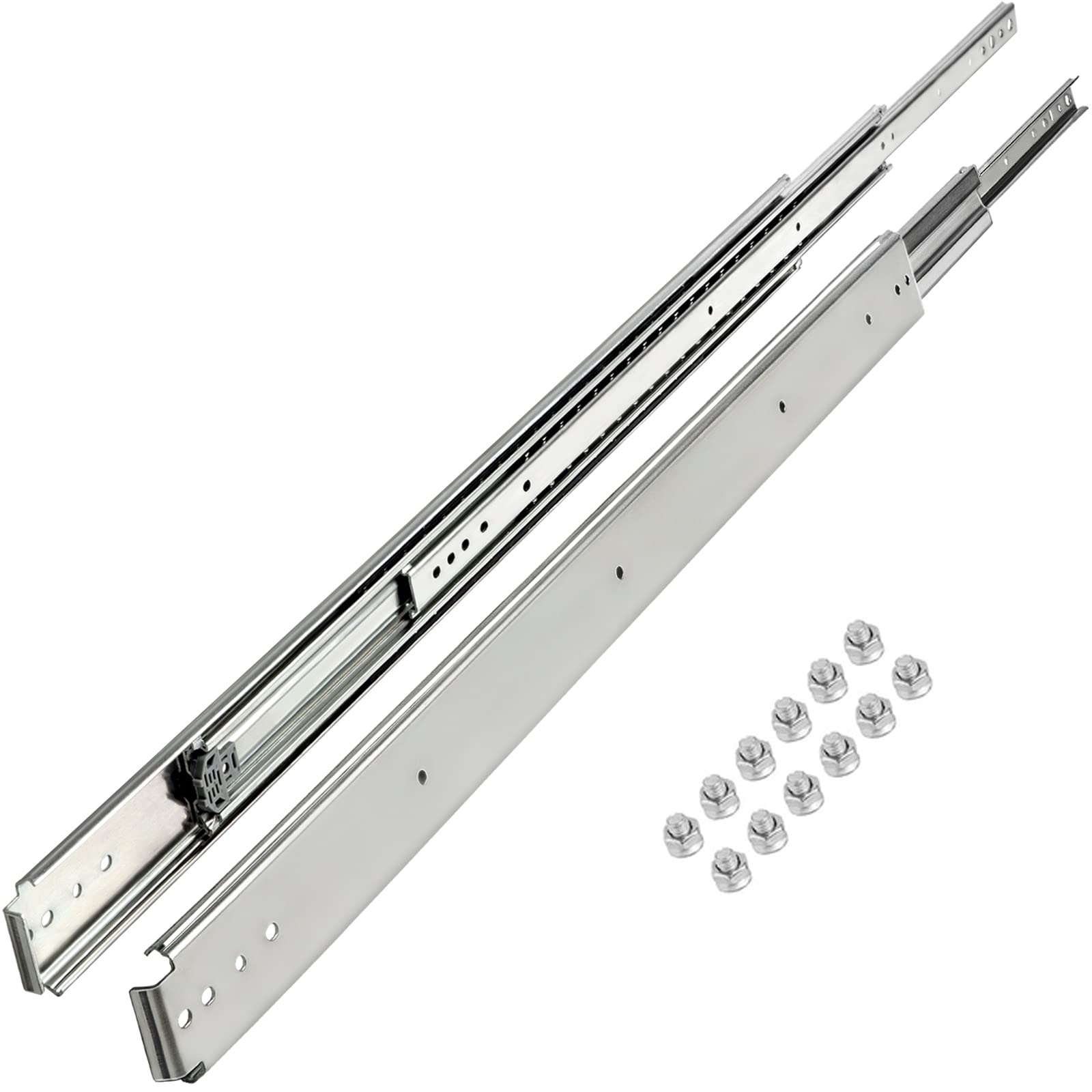 Heavy Duty 30 Inch Drawer Slide Rail - 500lbs Load Capacity, Full Extension Ball Bearing Slides for Furniture & Cabinets - Silver M5RU Mechanical Tools (Perfect for Workshop, Garage, and Office Storage)