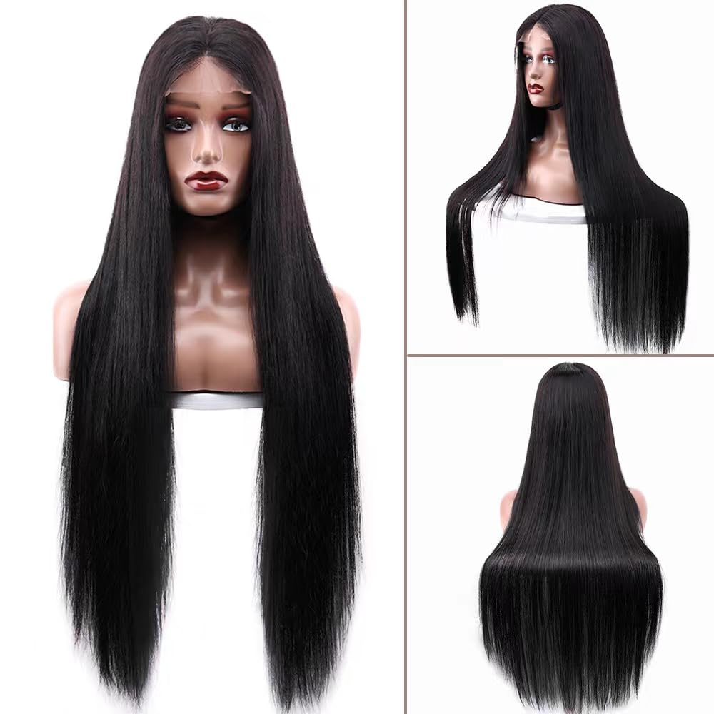 4x4 Lace Front Wigs Human Hair for Women - 180% Density Glueless Straight Closure Wigs (28 Inch, Pre-Plucked) - Perfect for Daily Wear, Cosplay & Special Occasions