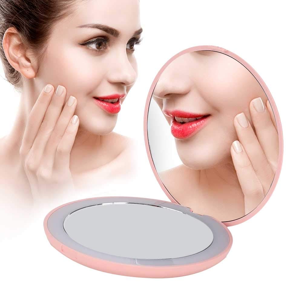 Magnifying Cosmetic Mirror with No Stroboscopic Light - Portable Travel Makeup Mirror for Precise Application | Perfect for Home Vanity, Hotel Rooms & On-the-Go Touchups