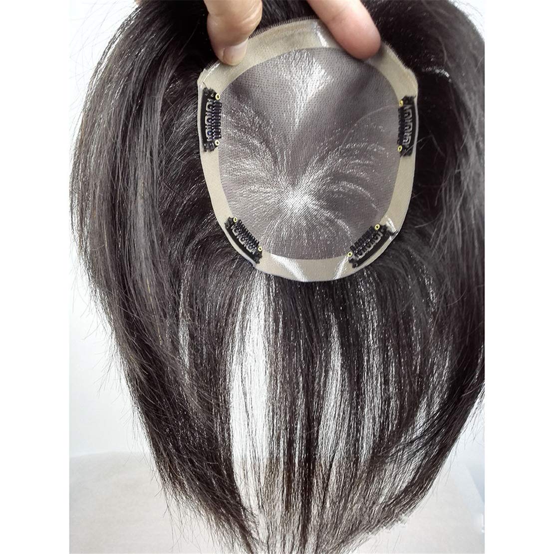 Premium Mono Topper Human Hair Hand Woven Hair Topper for Women with Thinning Hair - 5