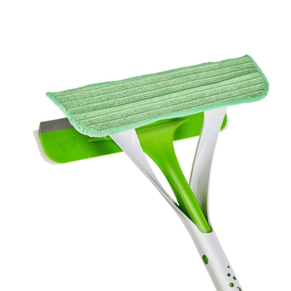 Professional Telescopic Window Cleaner Squeegee with Detachable Microfiber Brush & Rubber Scraper - Glass Wiper for Home, Office & Car Windows - Perfect for Streak-Free Cleaning on High Windows & Hard-to-Reach Areas