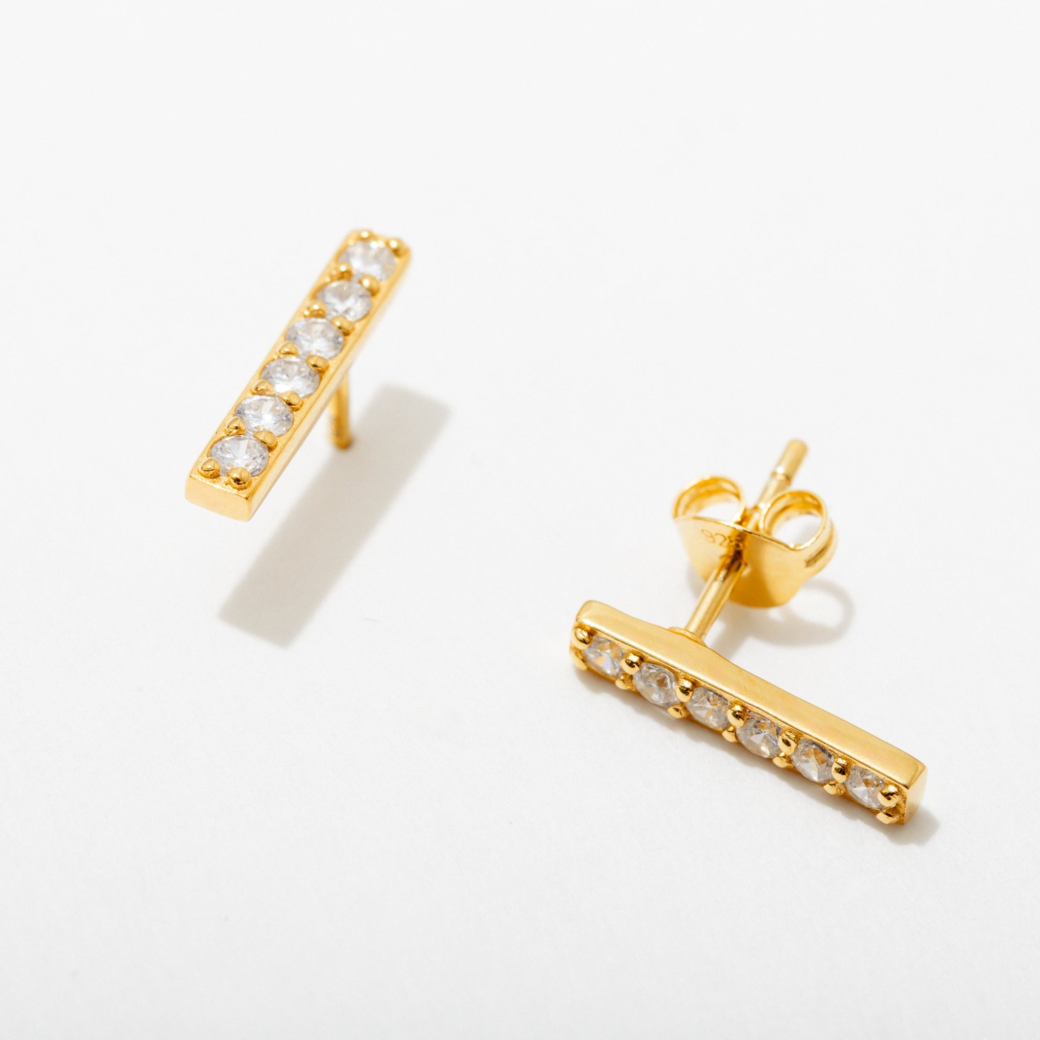 Bar Drop Stud Earrings for Women - Dainty Minimalist Gold & Silver Hoop Earrings | Perfect for Everyday Wear, Parties & Gifts