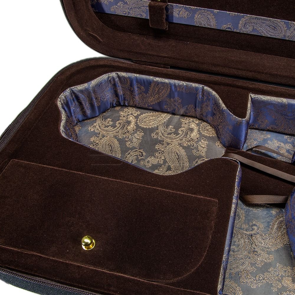 Paititi 15 Inch Professional Oblong Viola Hard Case - Lightweight with Hygrometer, Black/Brown - Perfect for Musicians, Travel & Storage