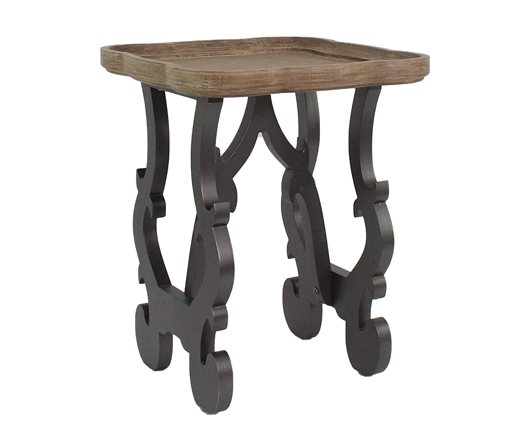 Vintage Style Coffee Table - Small Sofa Table & End Table with Black Legs and Natural Wood Finish for Living Room, Bedroom, or Office Decor