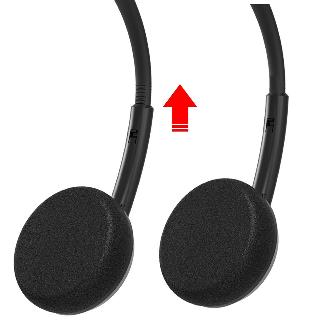 Geekria Comfort-Fit Call Center Headset with 3.5mm Jack & Noise-Canceling Mic - Over-Ear PC Headphones for Office, Gaming, Online Classes - Adjustable 330° Boom Mic (Right/Left Ear) - Compatible with Computer, Laptop, Smartphone, Tablet